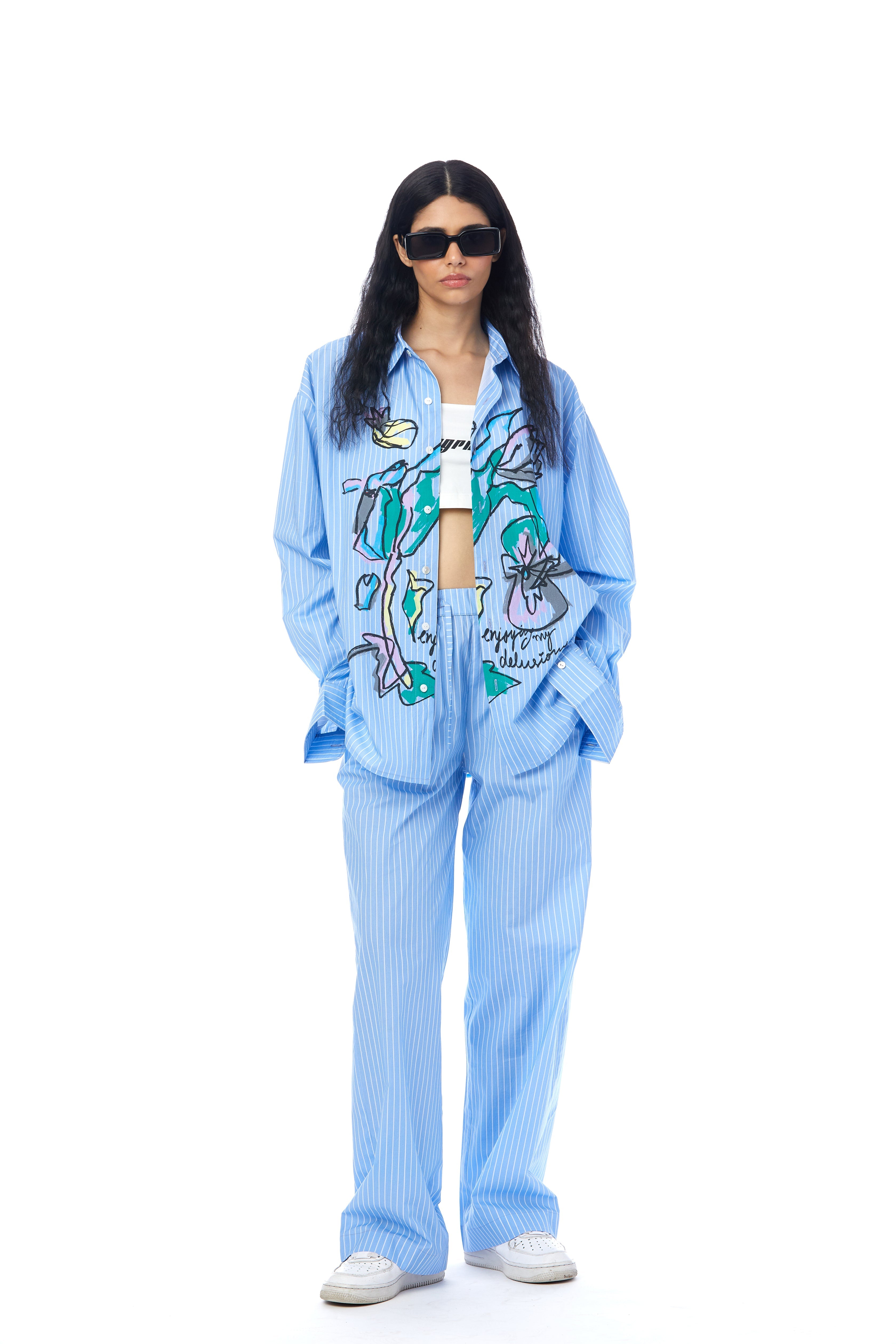 ENJOYING MY DELUSIONS STRIPED SET