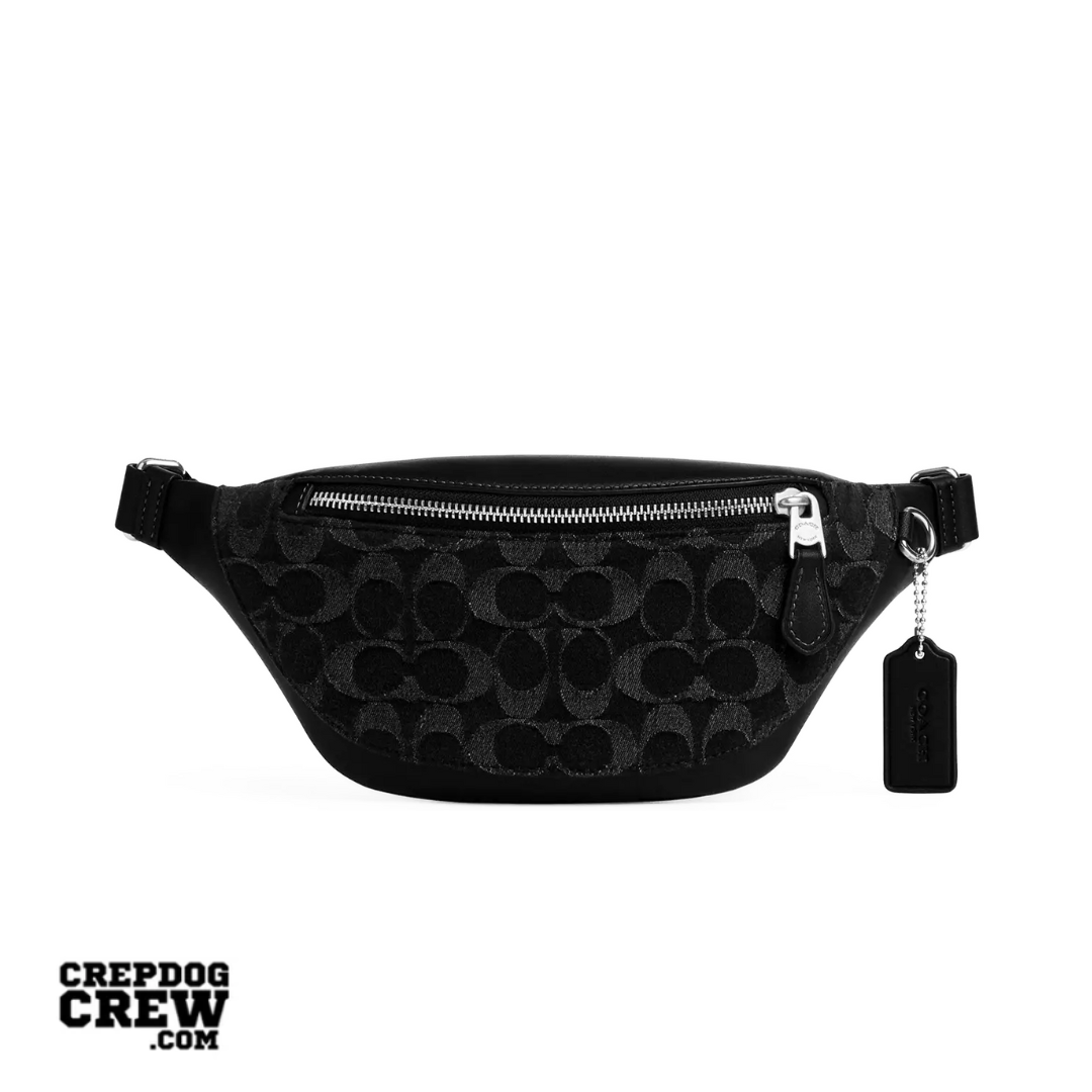 Coach Warren Mini Belt Bag In Signature Denim Silver