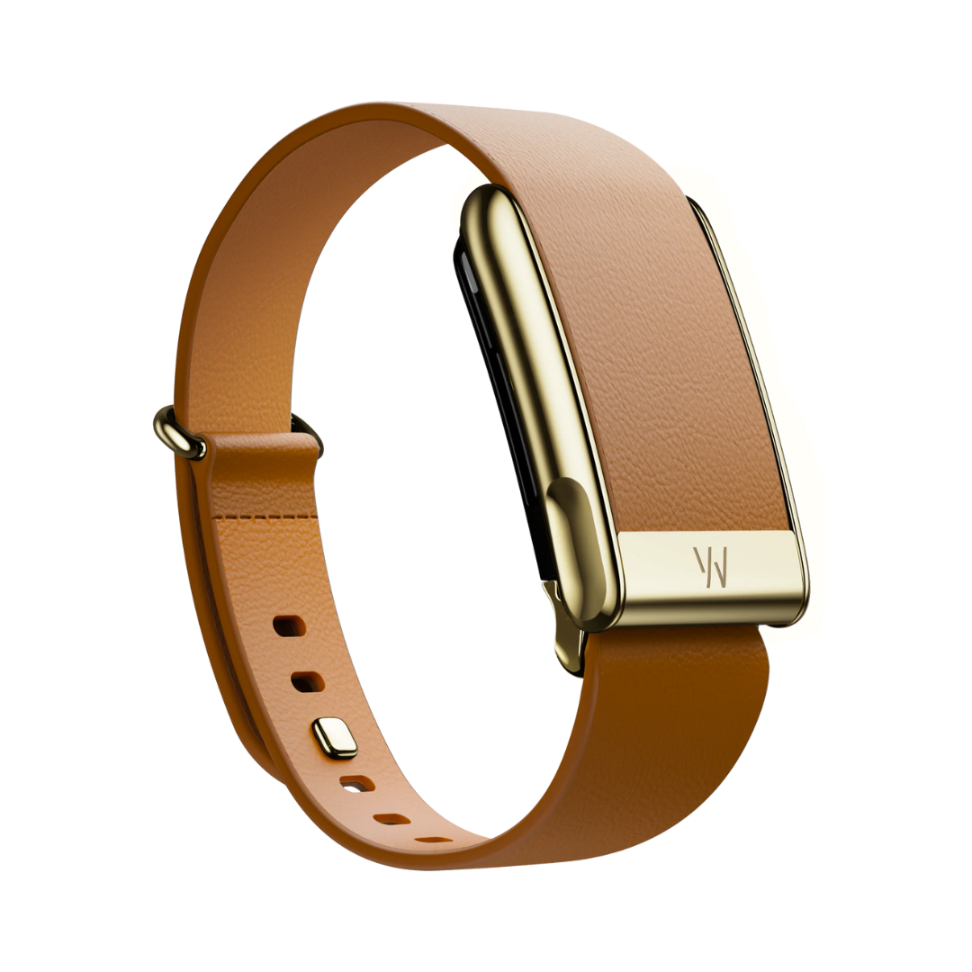#ADDITIONAL BAND_LEATHERLUXE TAPERED CAMEL WITH GOLD