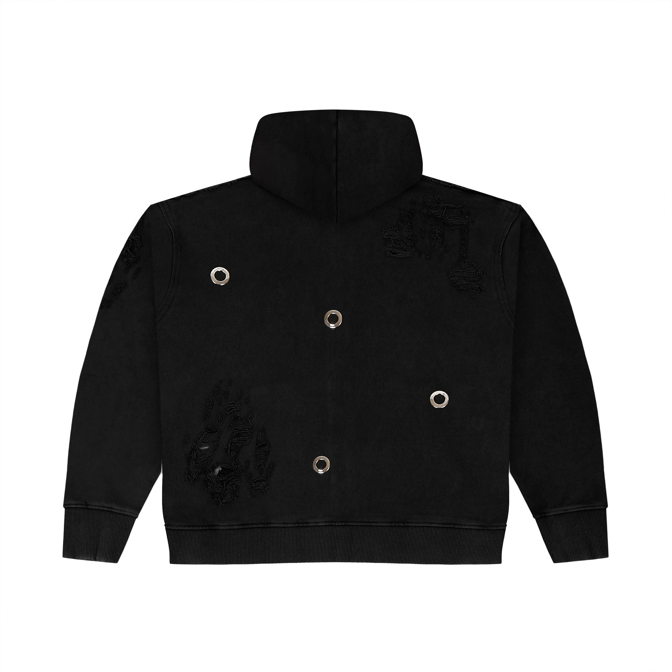 ZIPPER HOODIE - CHARCOAL “RIVET”