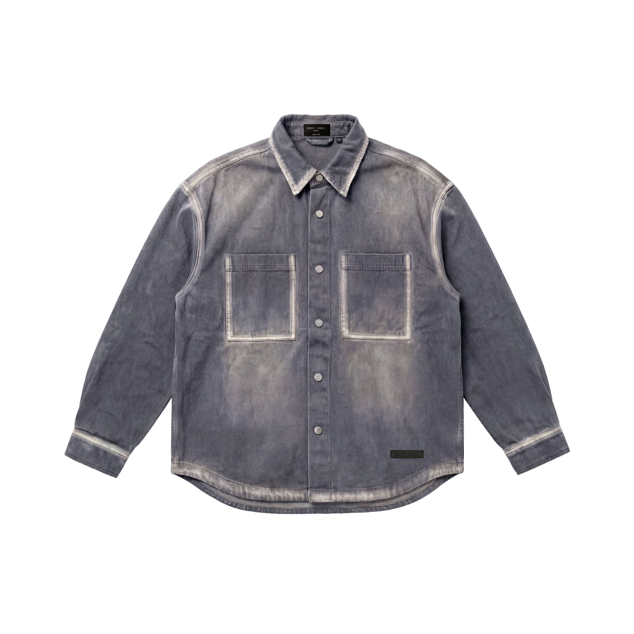 WASHED CHARCOAL DENIM OVERSHIRT