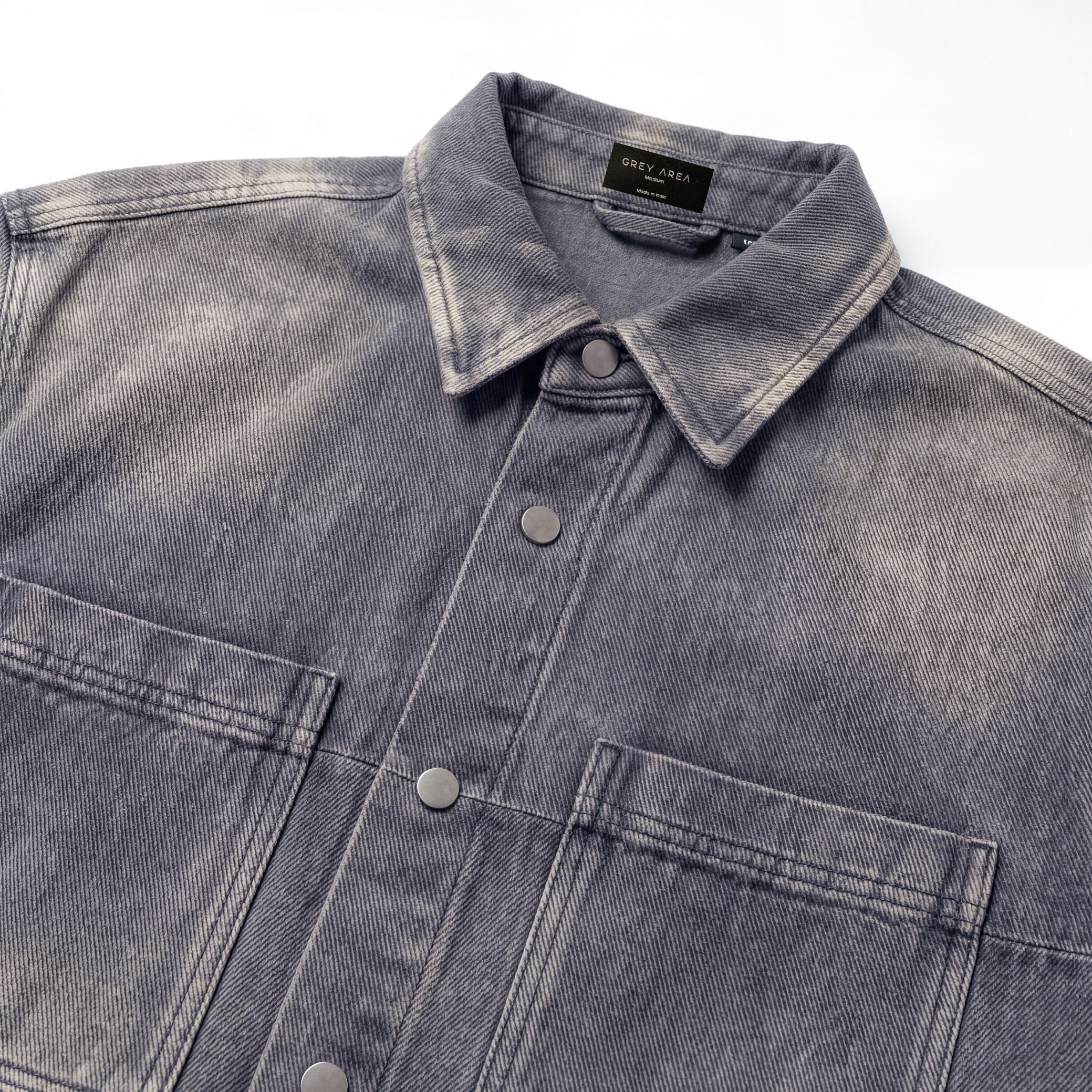 WASHED CHARCOAL DENIM OVERSHIRT