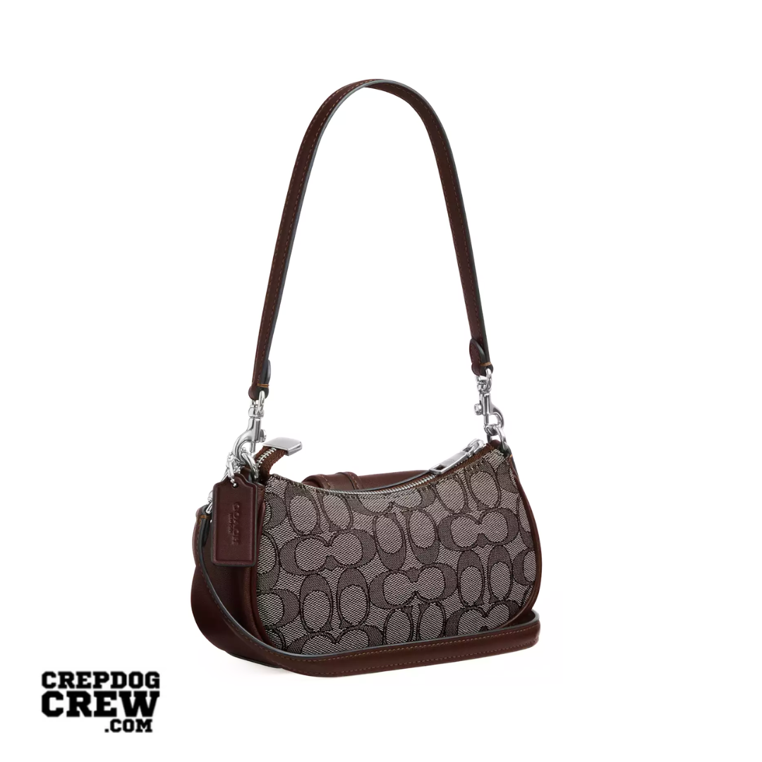 Coach Ashton Mini Shoulder Bag In Signature Jacquard Silver Oak Maple