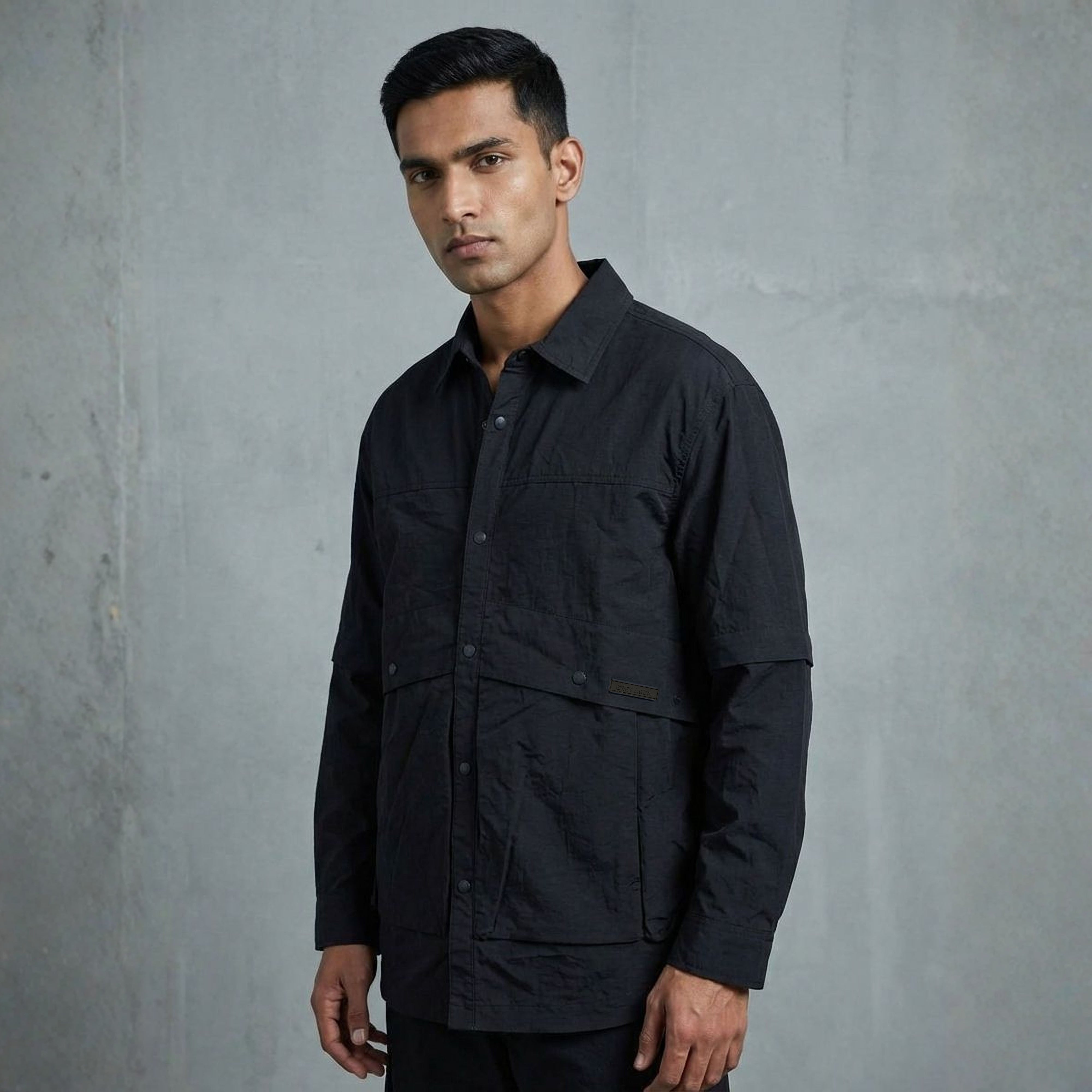 BLACK FIELD OVERSHIRT
