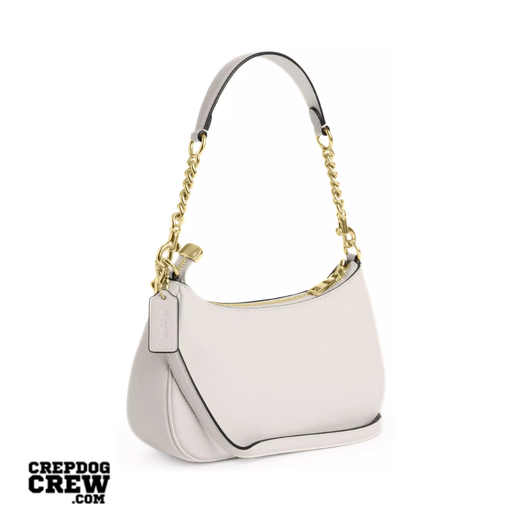 COACH Teri Shoulder Bag pebbled leather Gold Chalk