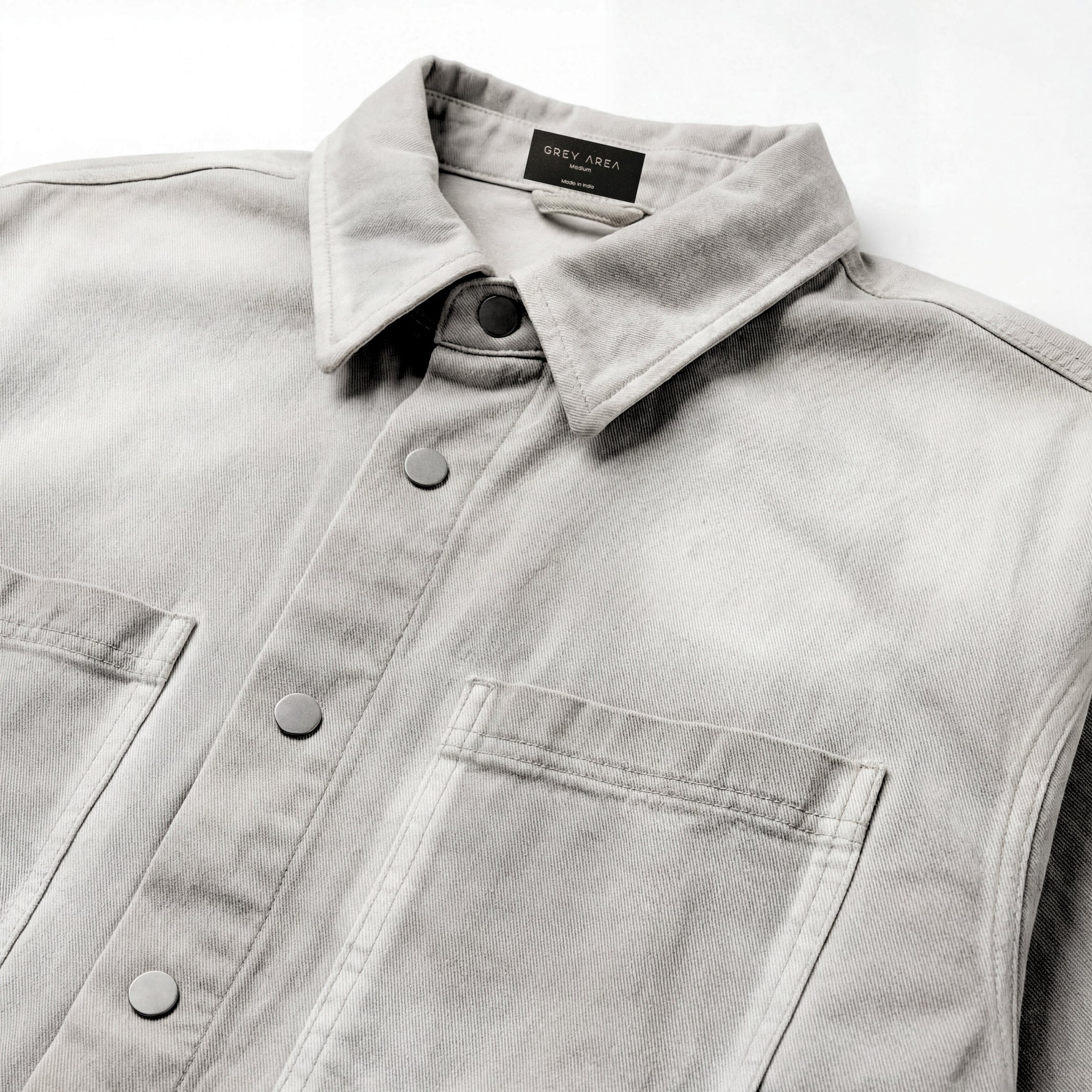 STONE WASH DENIM OVERSHIRT