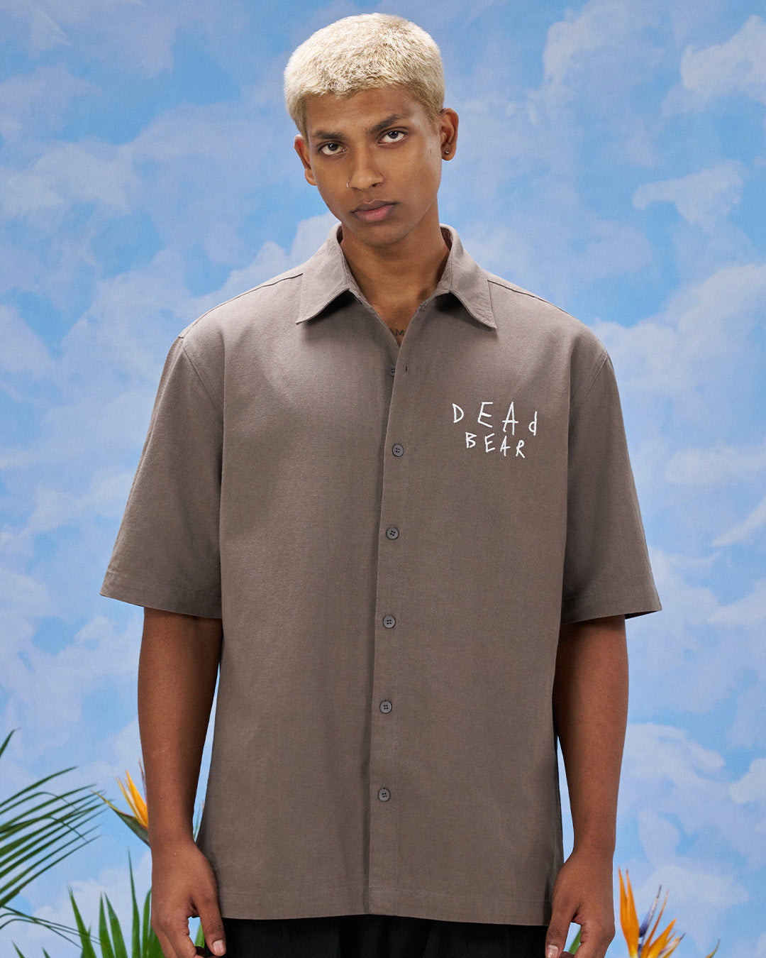 Scribbled Logo Shirt Taupe