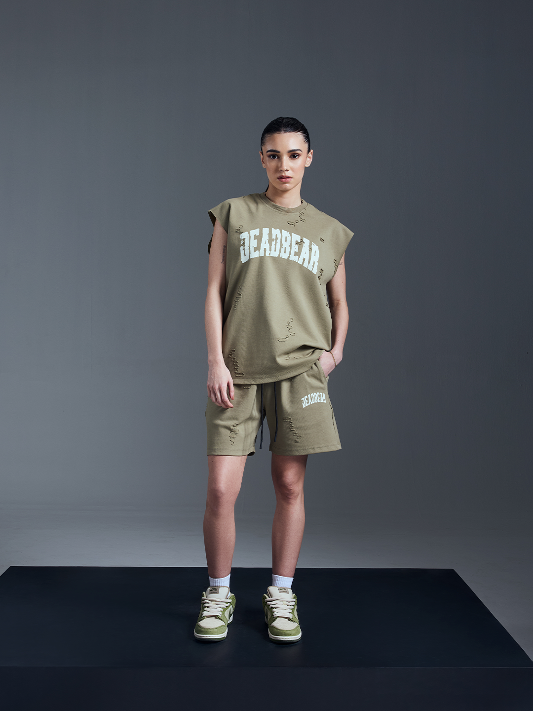 Distressed Olive Tank