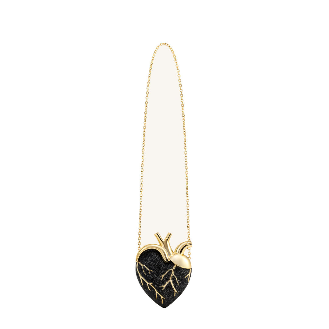 JW PEI Maren Artificial Crystal Heart Shaped Bag - Black Gold