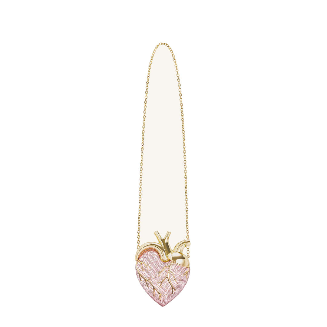 JW PEI Maren Artificial Crystal Heart Shaped Bag - Pink