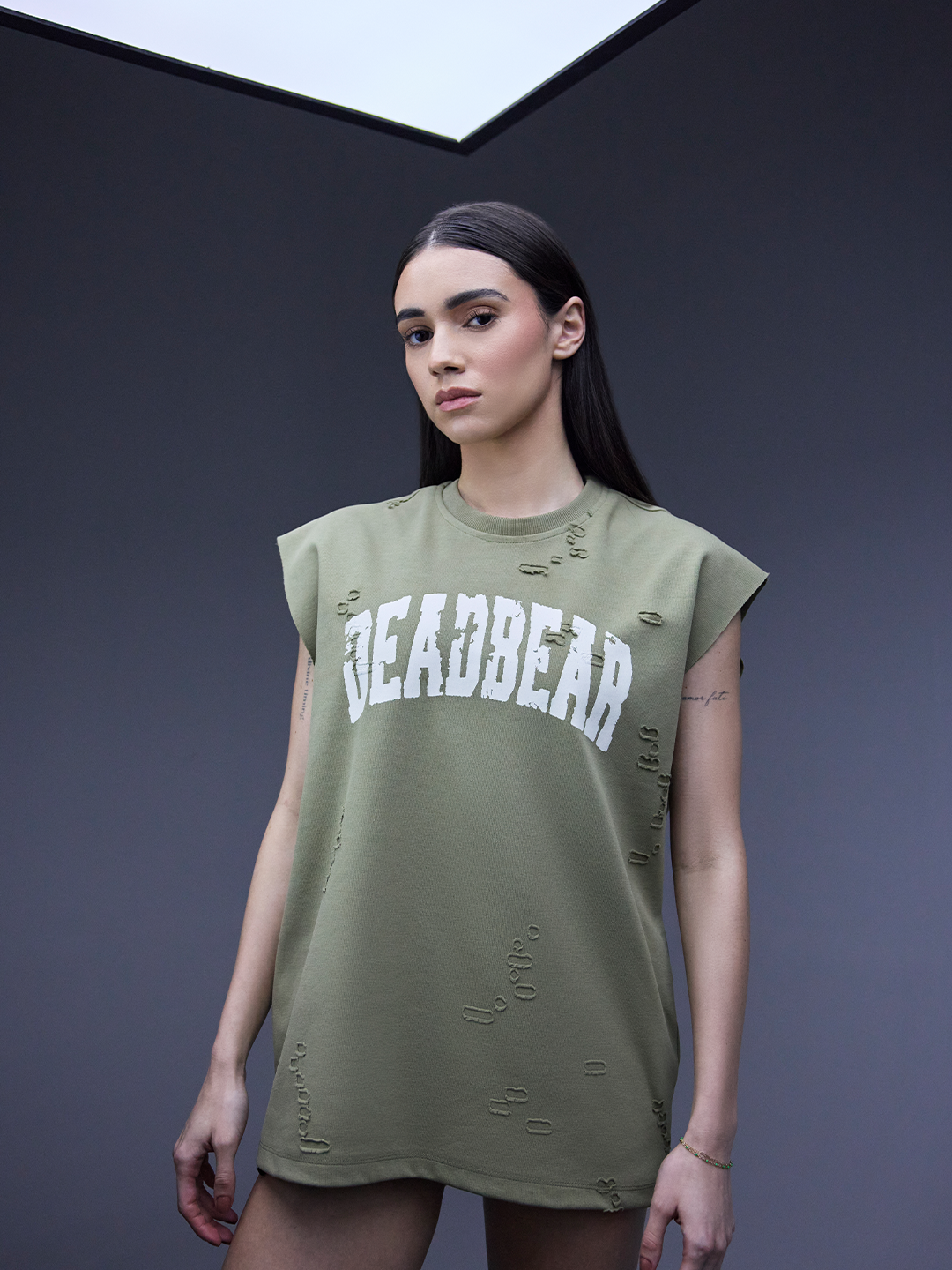 Distressed Olive Tank