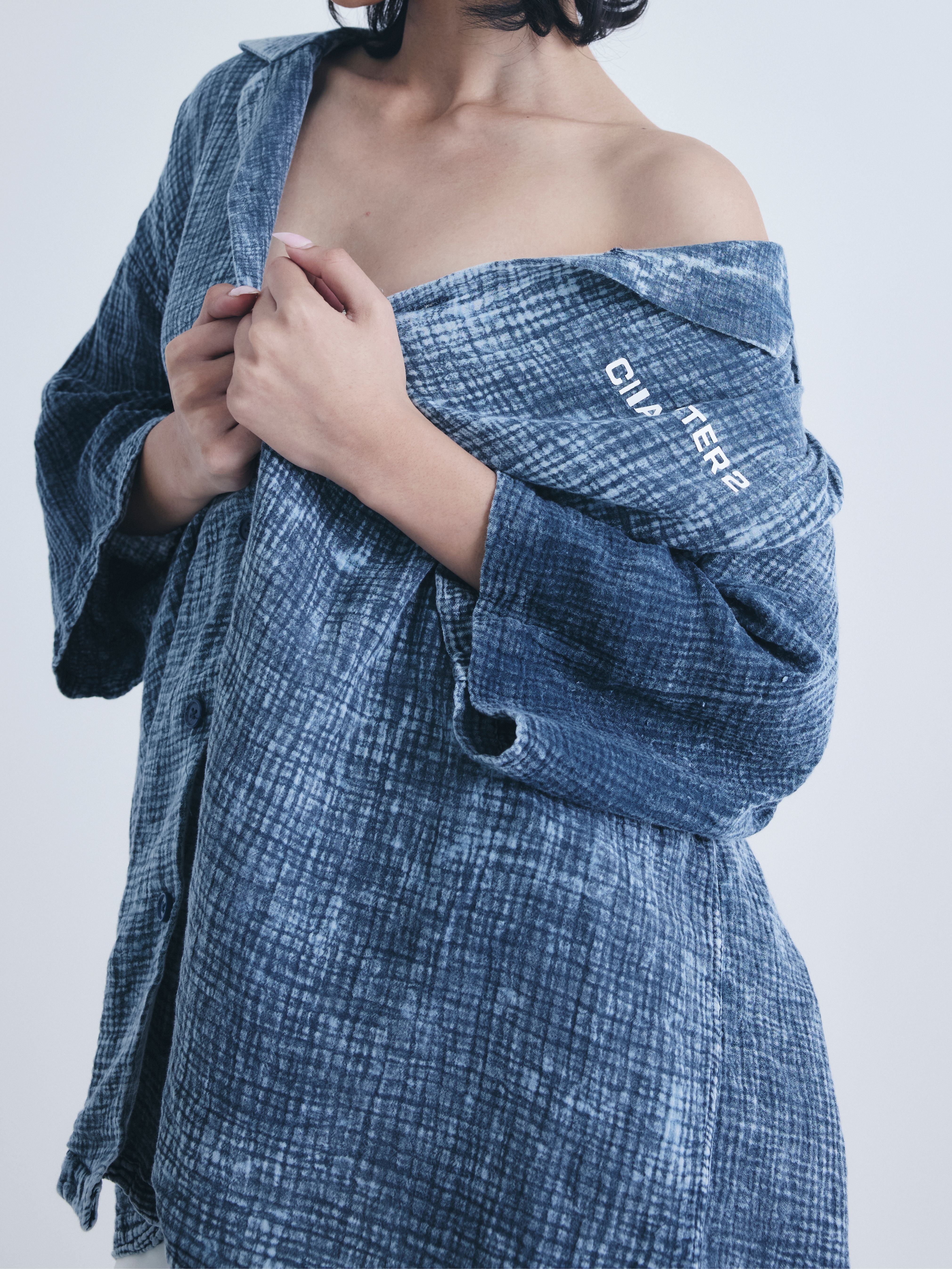 Washed Waffle Blue Shirt