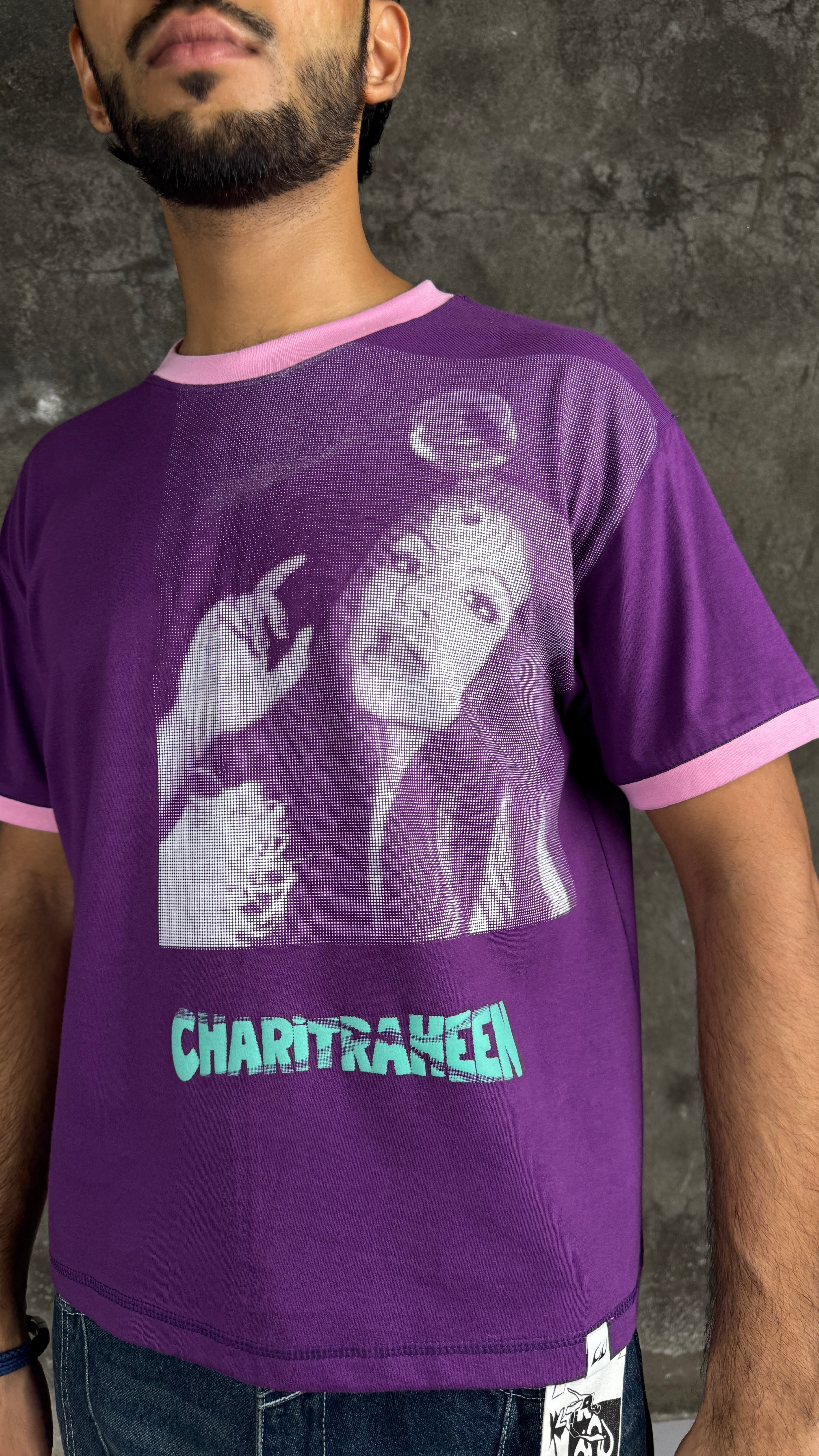 Charitraheen Baby Tee- Purple