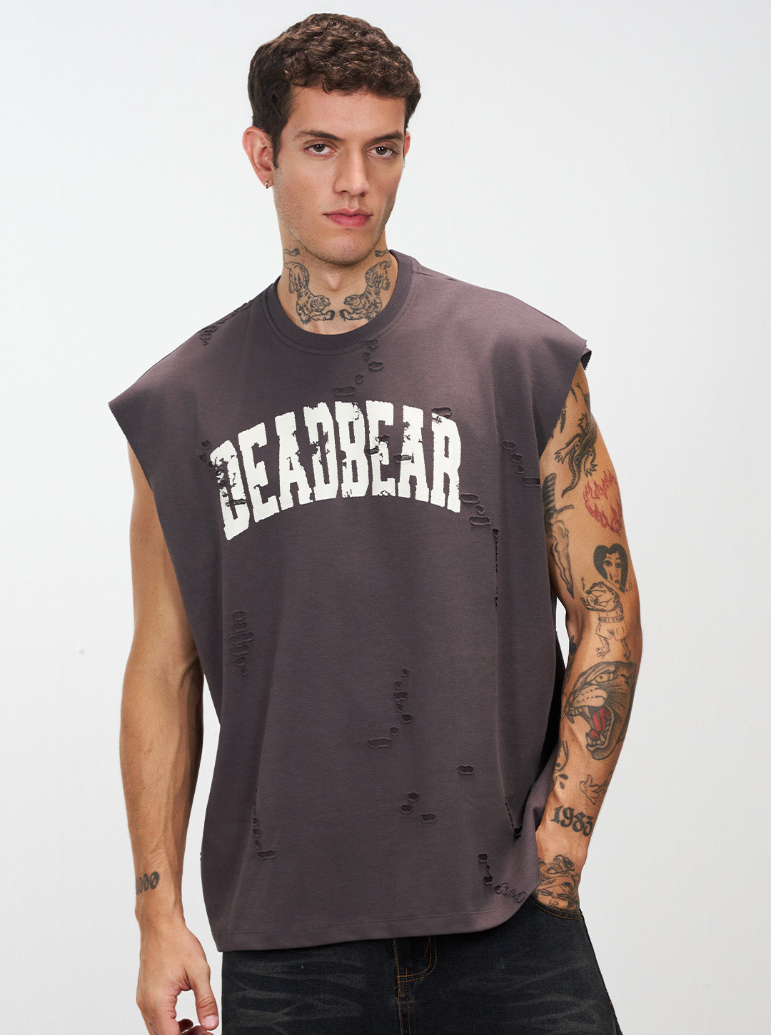 Distressed Ash Grey Tank