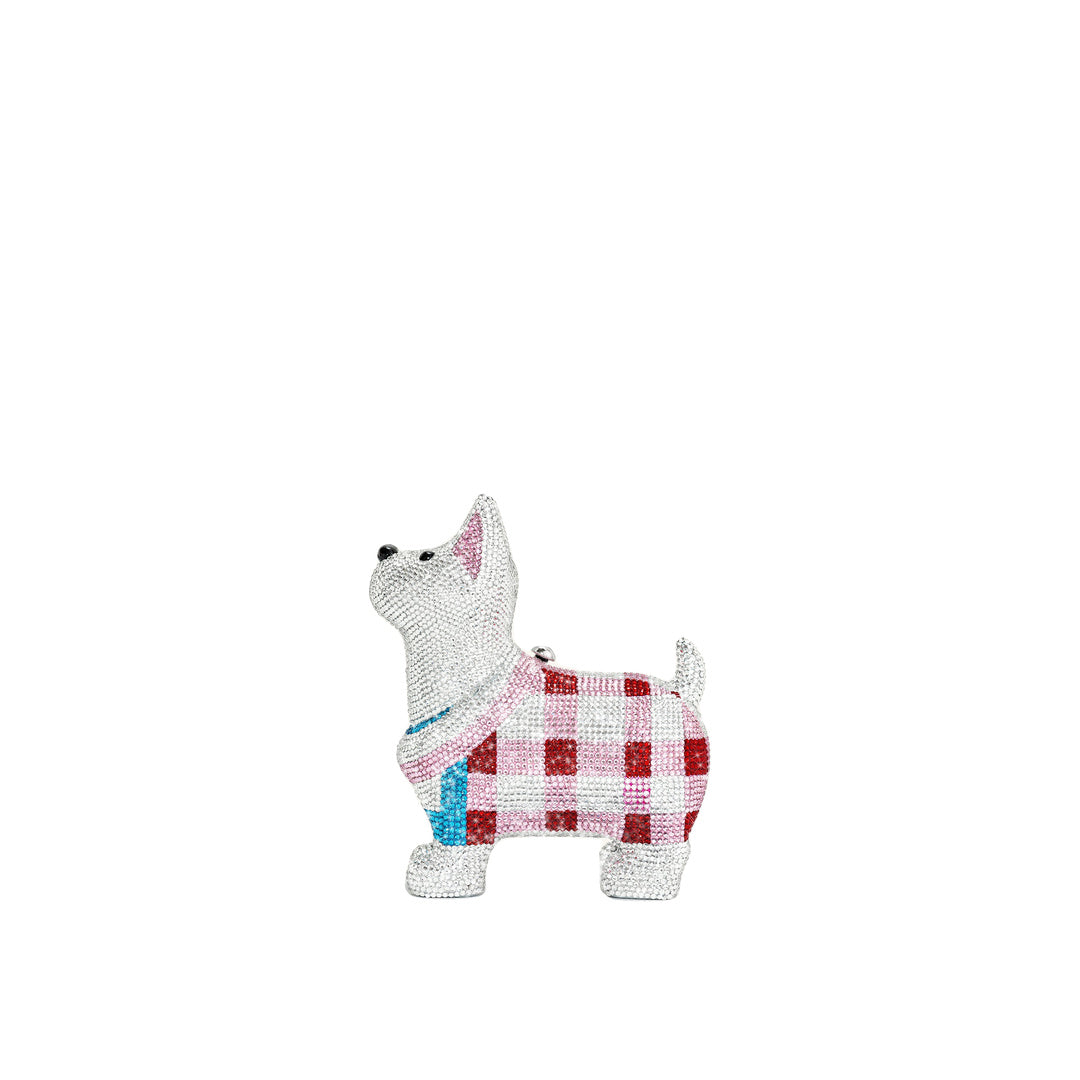 JW PEI Eden Puppy Shape Faux Crystal Clutch - White