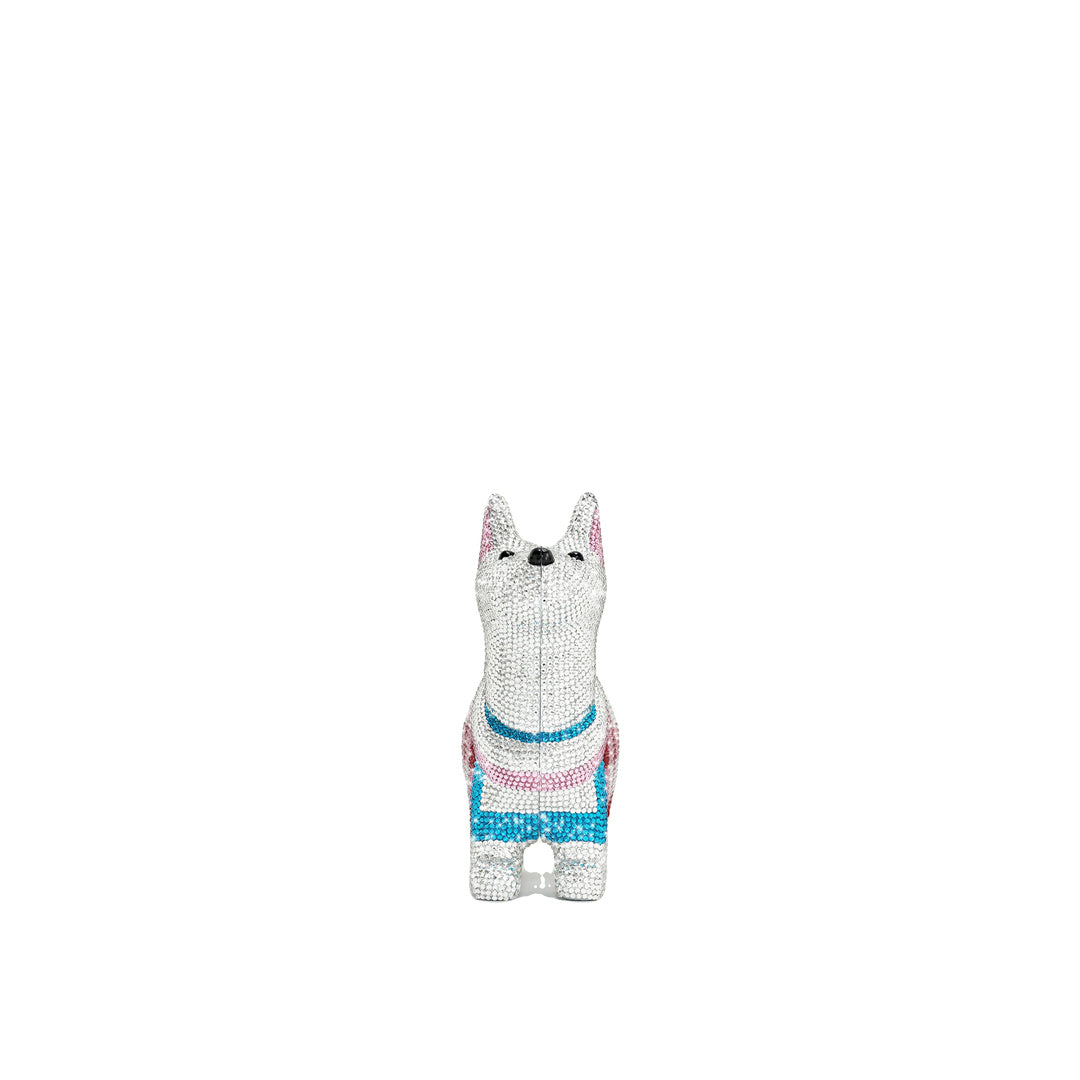 JW PEI Eden Puppy Shape Faux Crystal Clutch - White