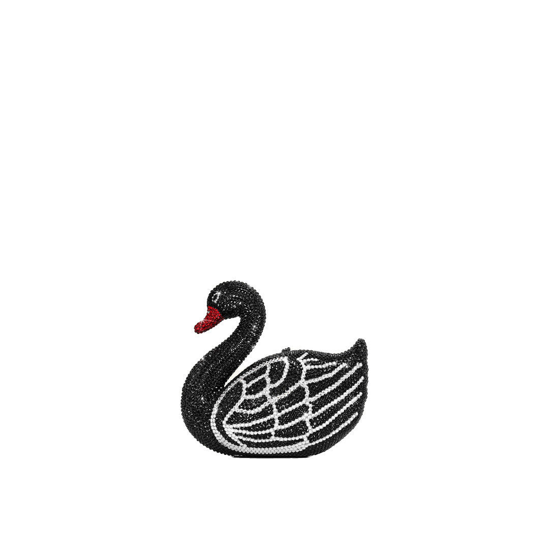 JW PEI Kinsley Crystal Swan Clutch - Black