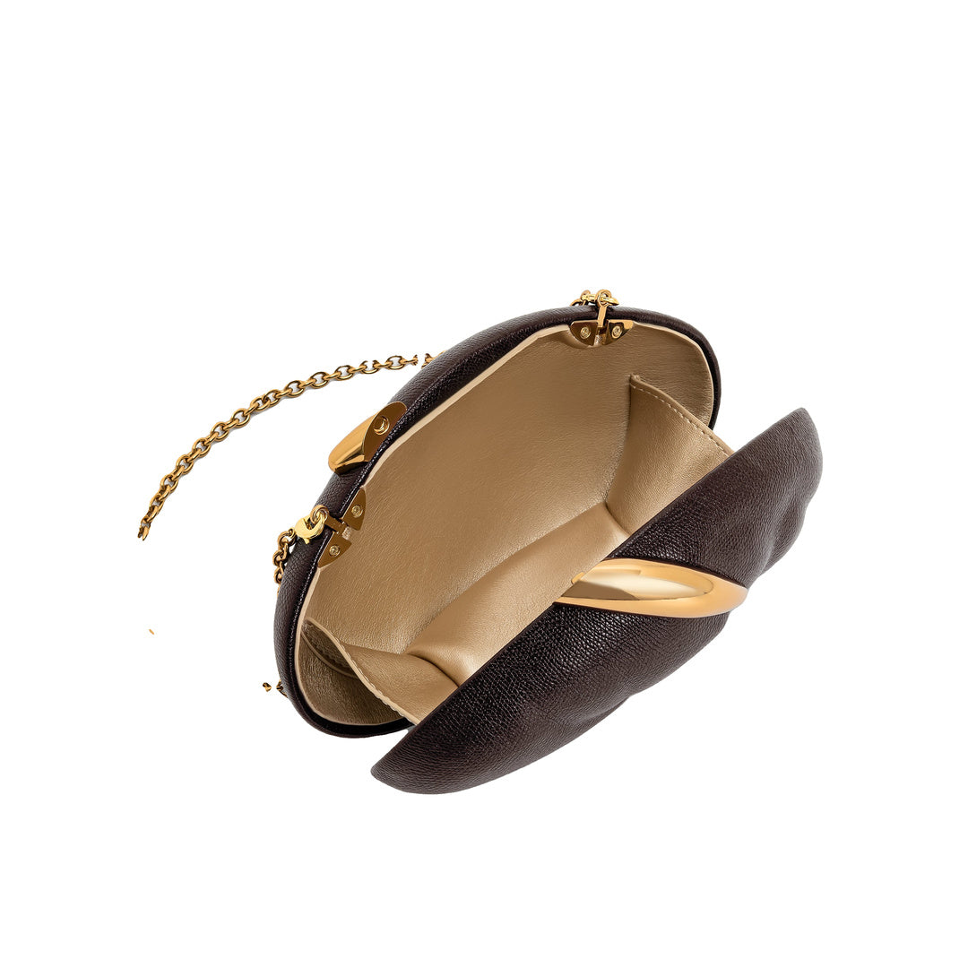 JW PEI Kaya Irregular Oval Clutch - Dark Brown