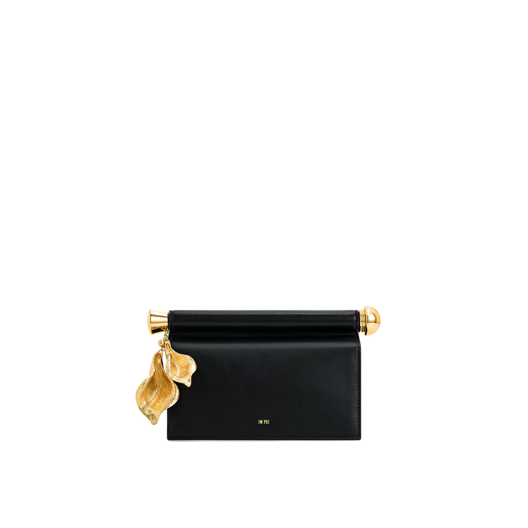 JW PEI Holly Metal Pendant Embellished Clutch - Black