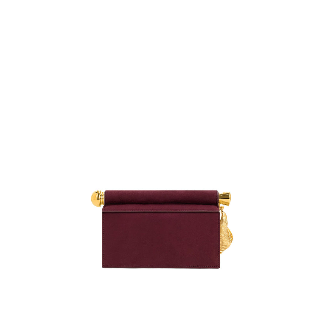 JW PEI Holly Faux Suede Metal Pendant Embellished Clutch - Reddish Brown