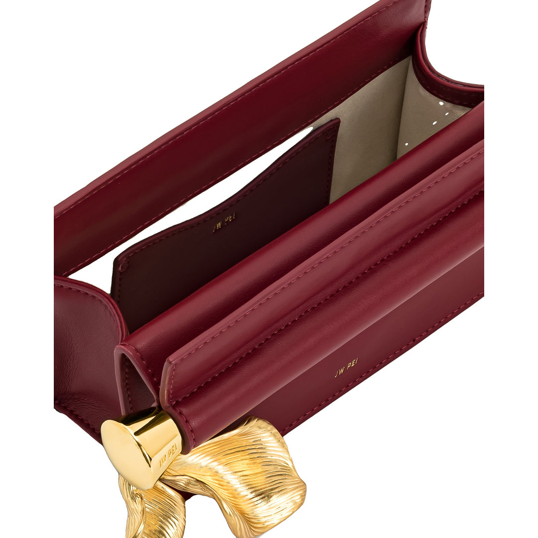 JW PEI Holly Metal Pendant Embellished Clutch - Claret
