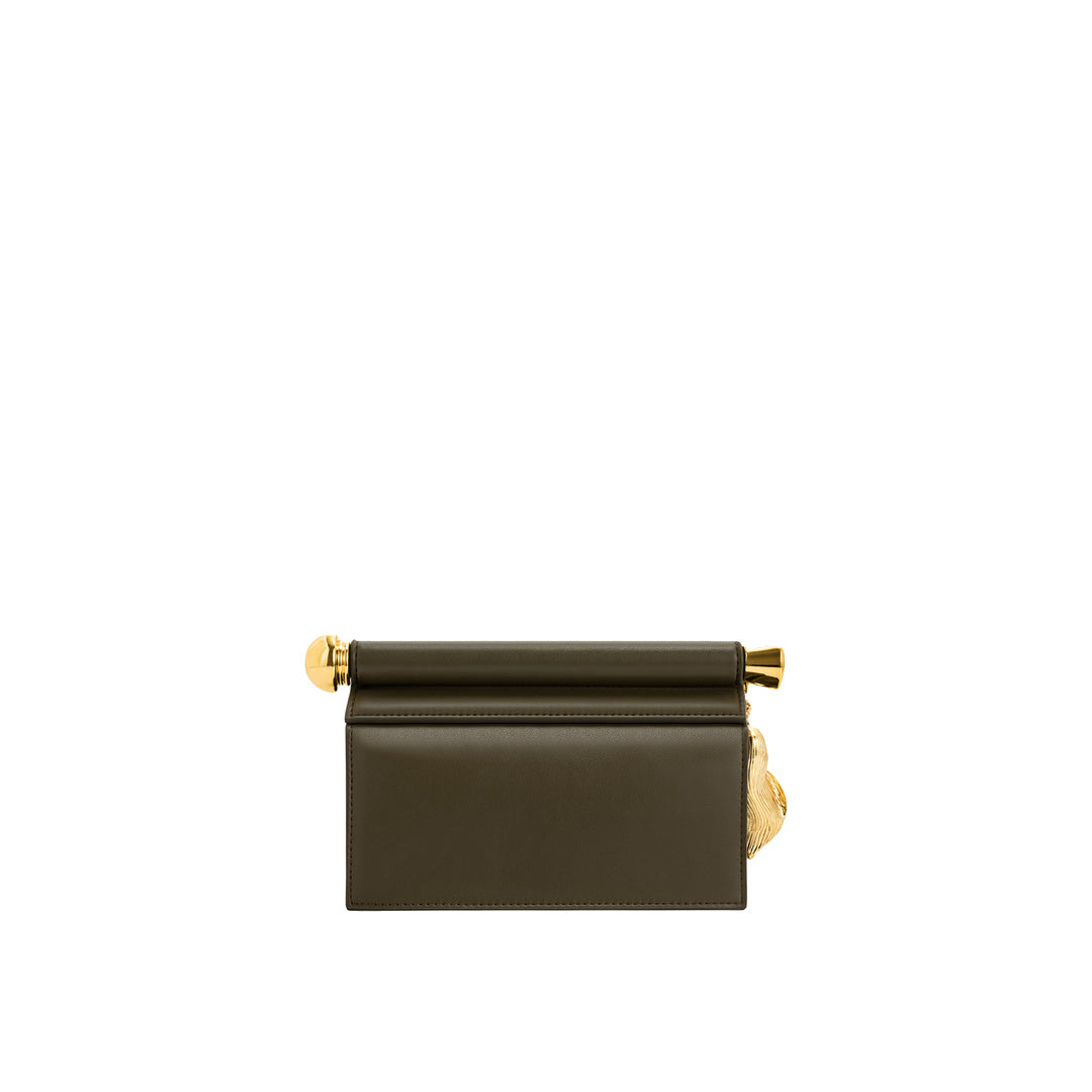 JW PEI Holly Metal Pendant Embellished Clutch - Dark Olive
