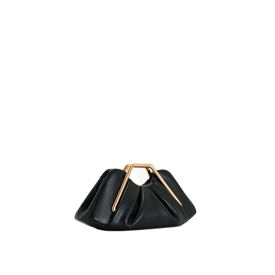 JW PEI Lila Metal Frame Clutch - Black