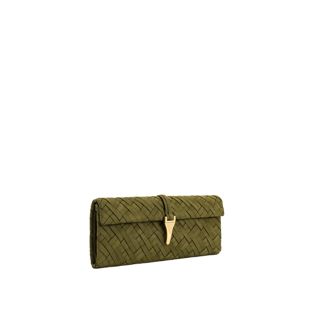 JW PEI Zaria Woven Clutch - Dark Olive