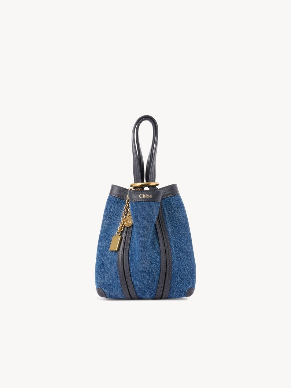 CHLOE Small Chloé Spin tote bag in denim Ashes Blue