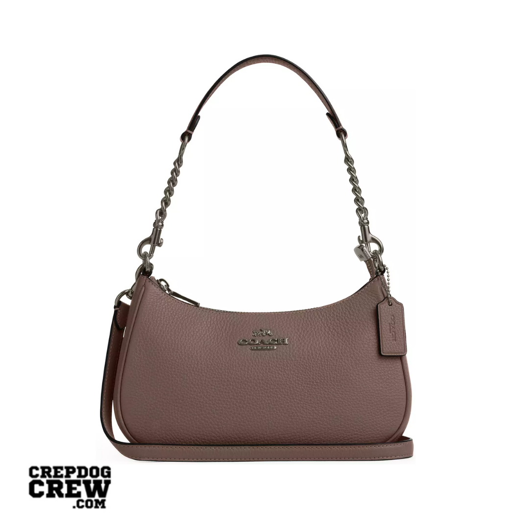 COACH Teri Shoulder Bag pebbled leather Gunmetal