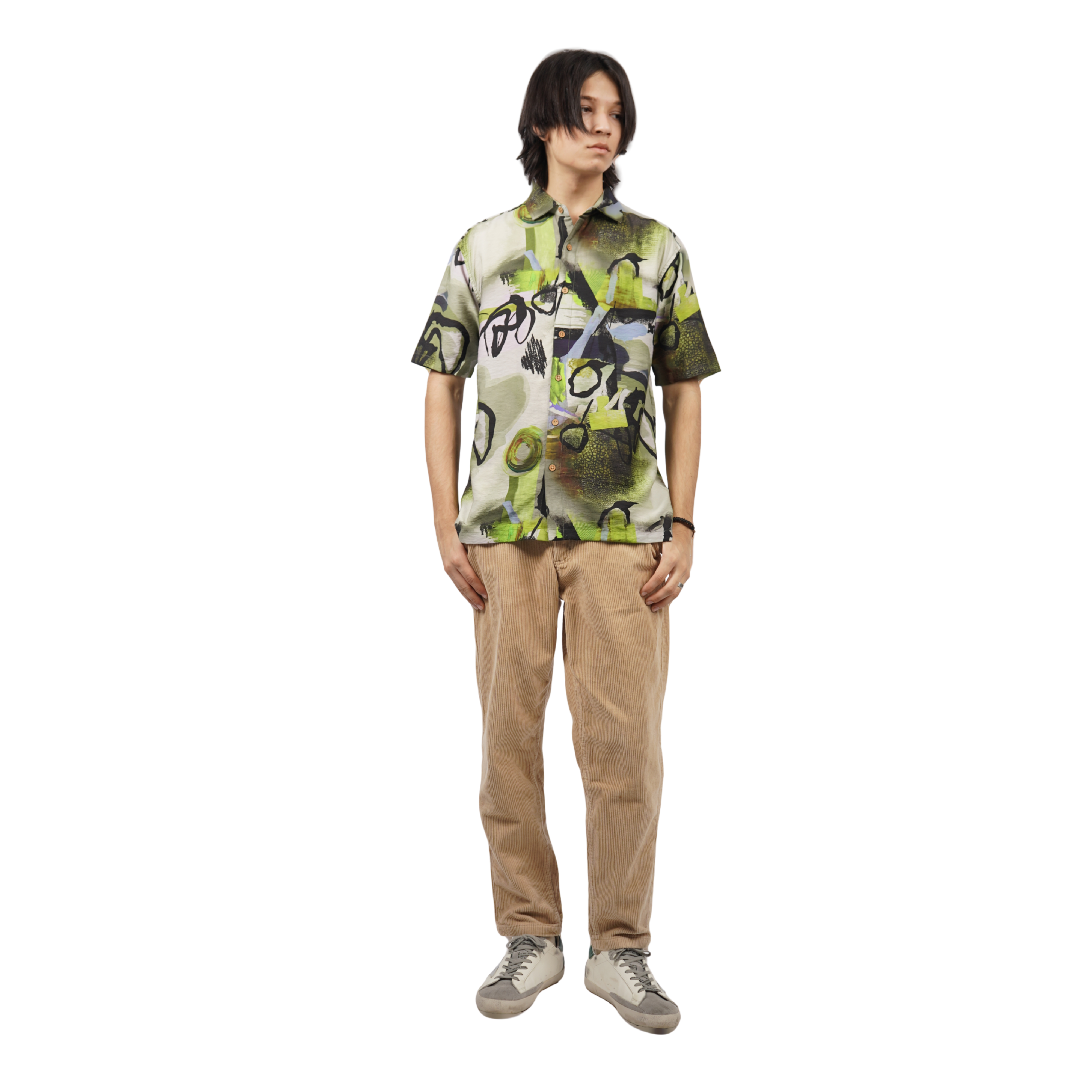 GREEN PULSE ART PRINTED SHIRT