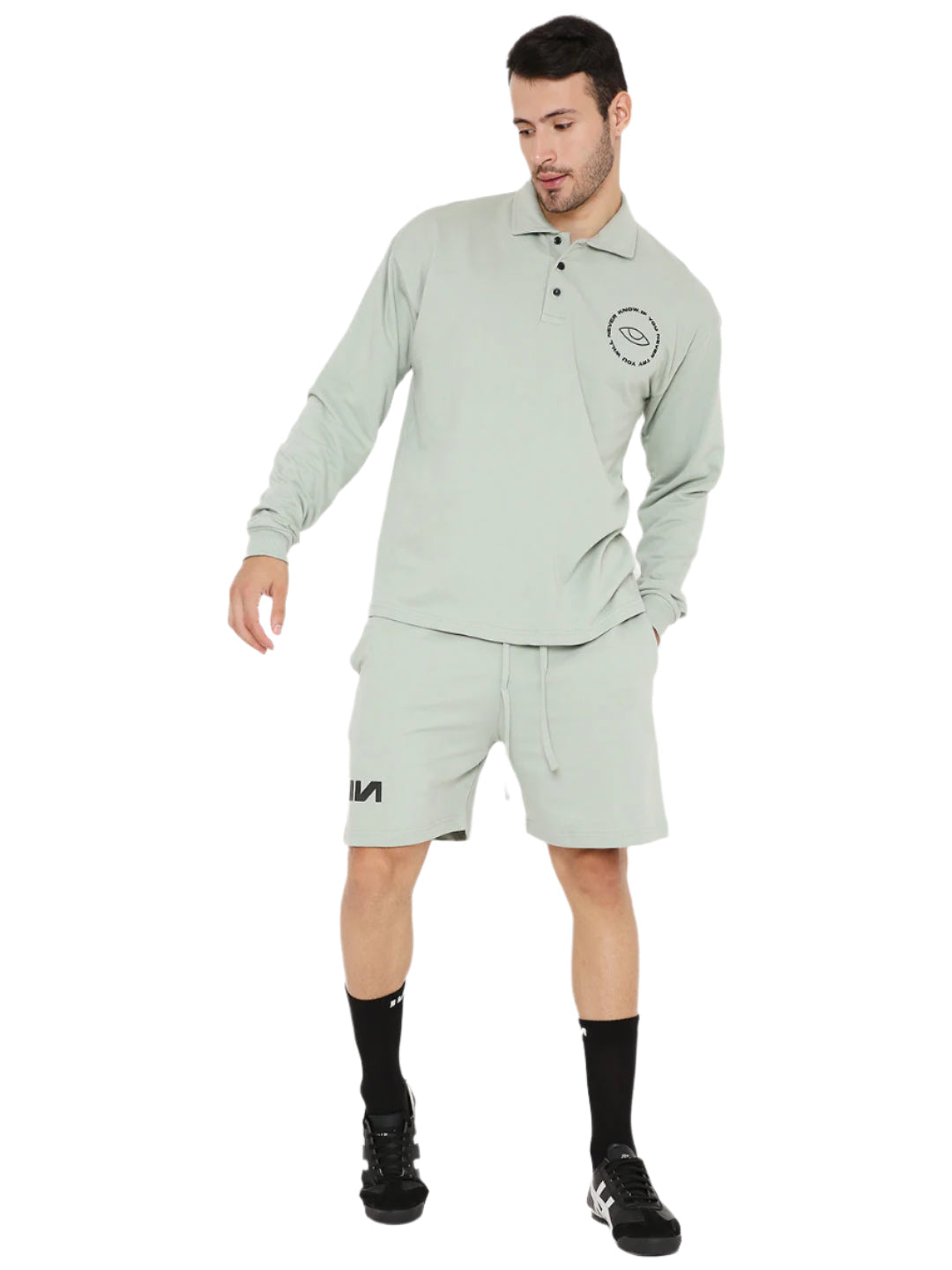 Oversized Polo T-shirt - Camping Green