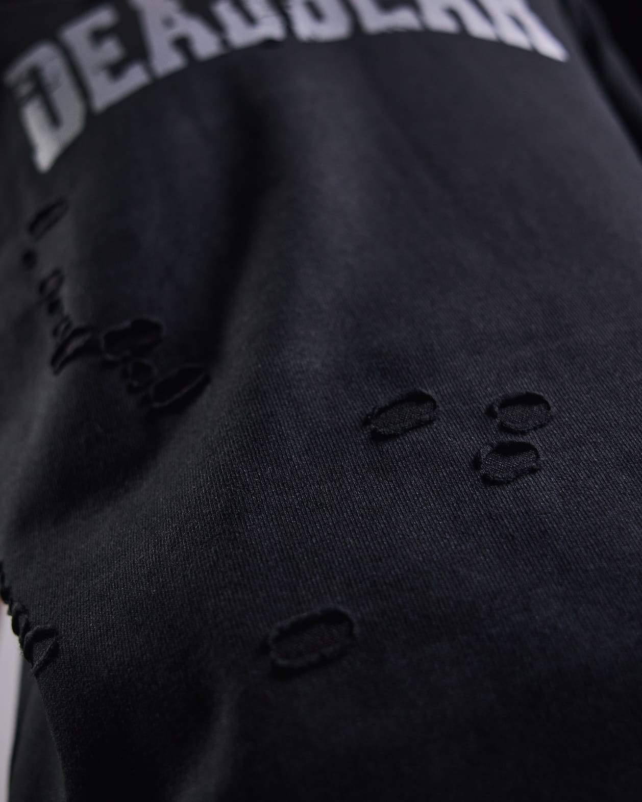 Distressed Washed Black Tee