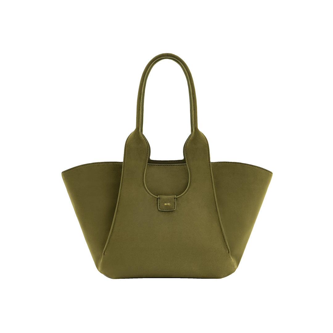 JW PEI Cara Faux Suede Tote Bag - Dark Olive