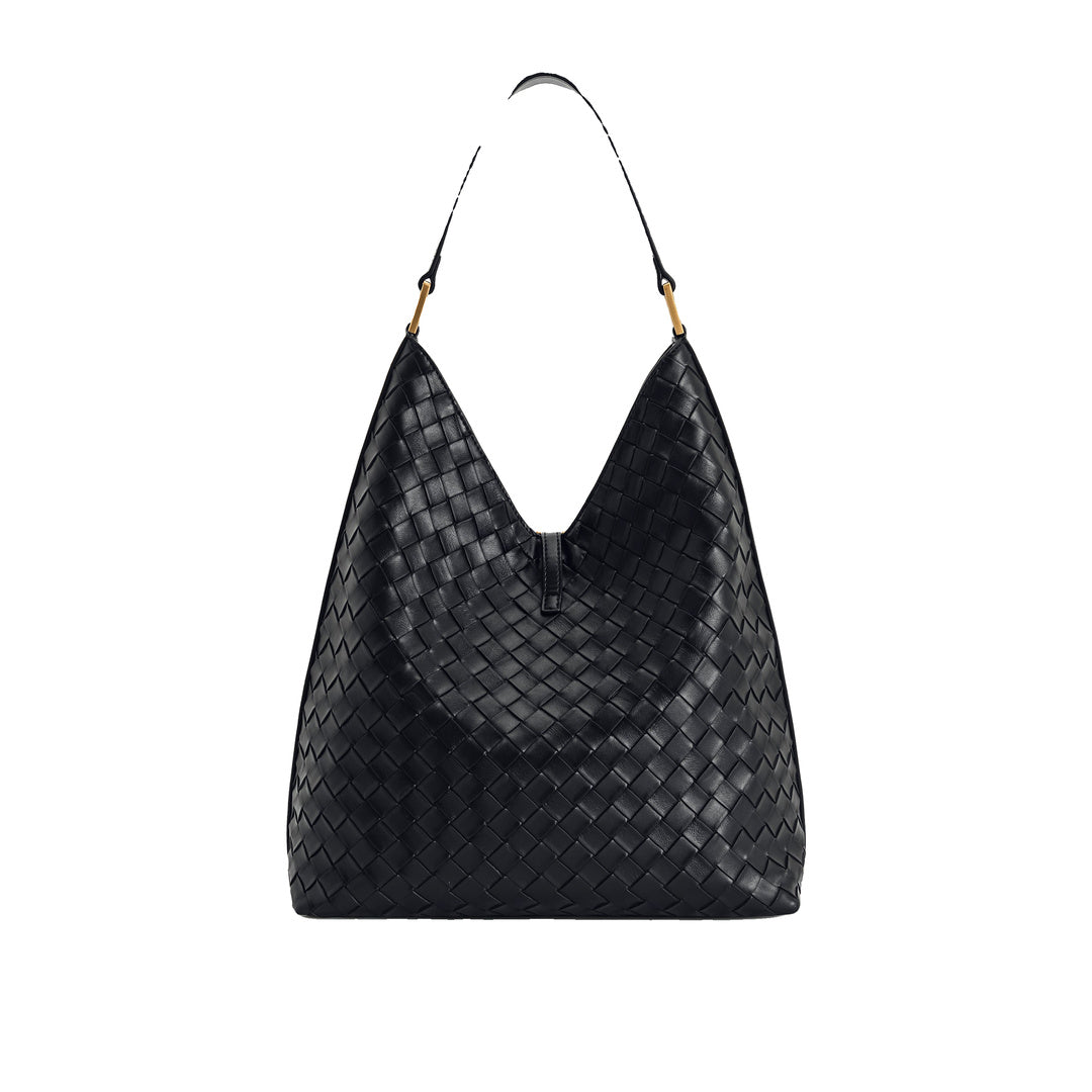 JW PEI Aria Woven Texture Shoulder Bag - Black
