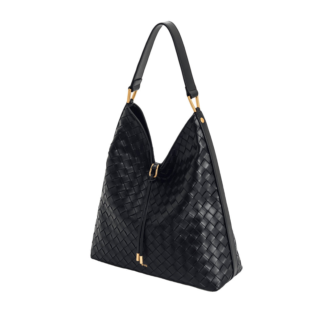 JW PEI Aria Woven Texture Shoulder Bag - Black