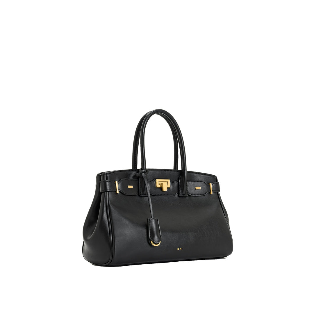 JW PEI Ziva Metal Lock Decoration Tote Bag - Black