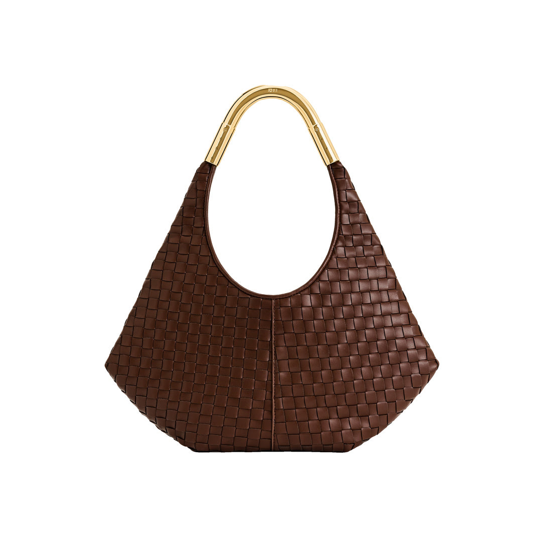 JW PEI Olivia Hand-Woven Metal Handle Hobo Bag - Brown