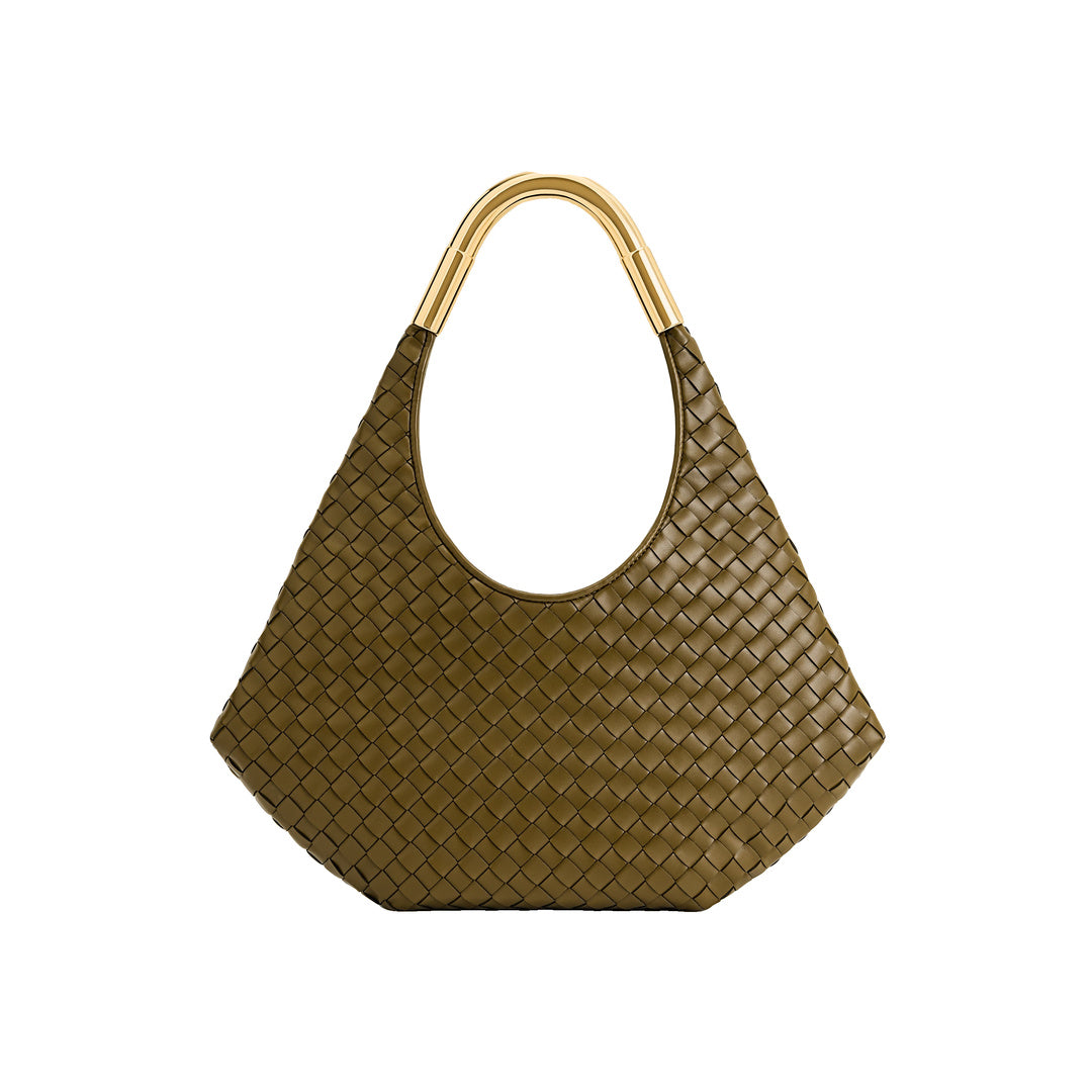 JW PEI Olivia Hand-Woven Metal Handle Hobo Bag - Olive Green