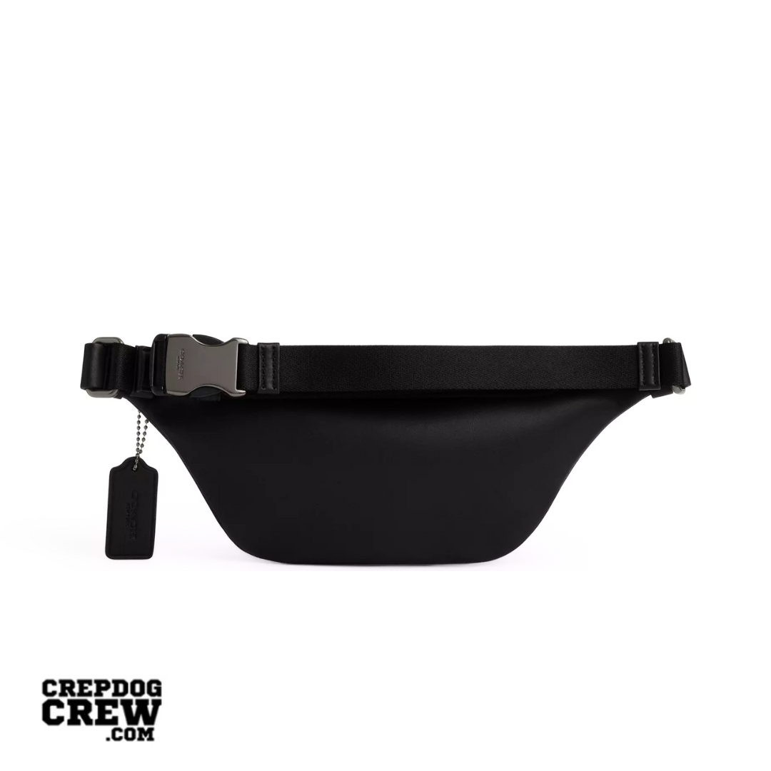 Coach Warren Mini Belt Bag In Signature Gunmetal Charcoal Black