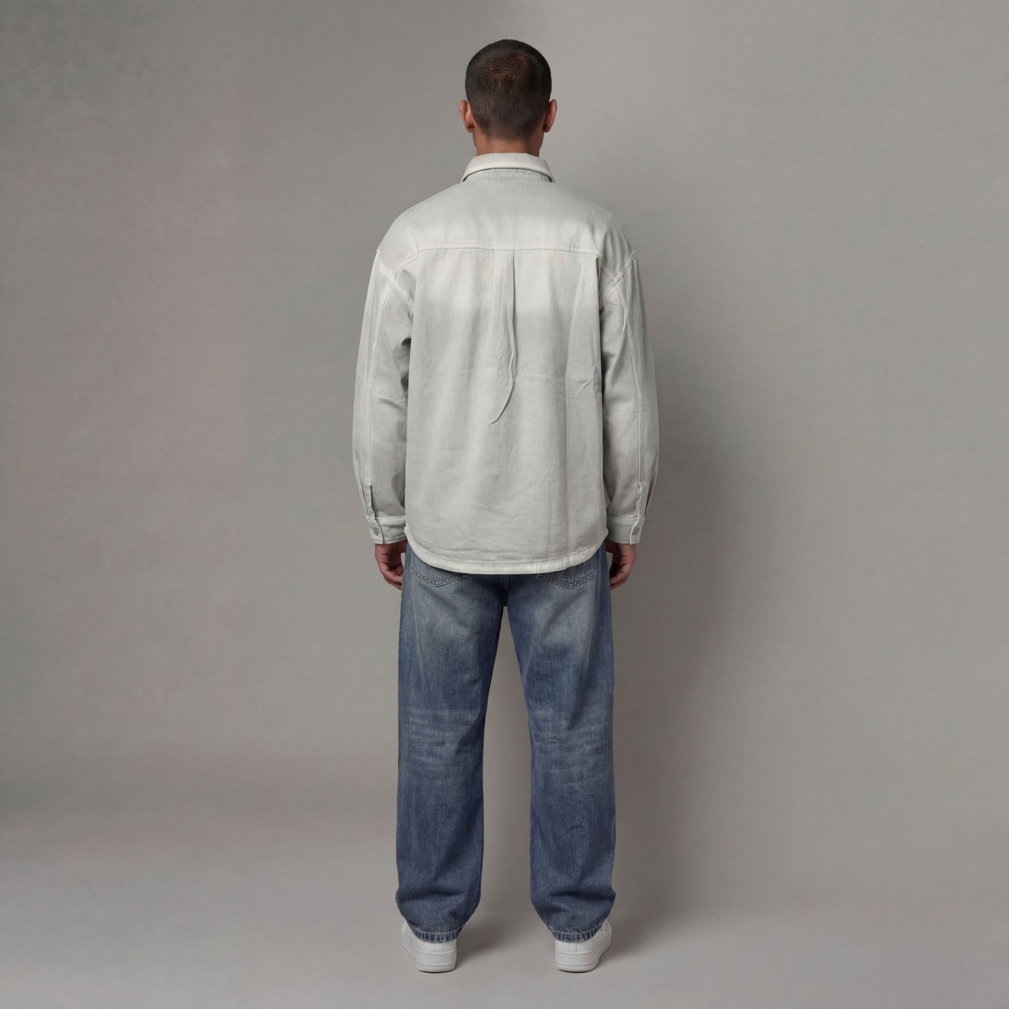 STONE WASH DENIM OVERSHIRT
