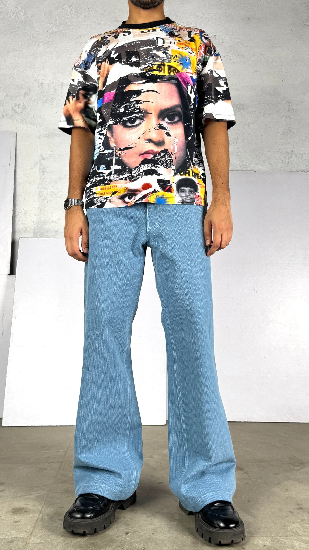 Raw Mid sky jeans masti flared pharrel - RTW