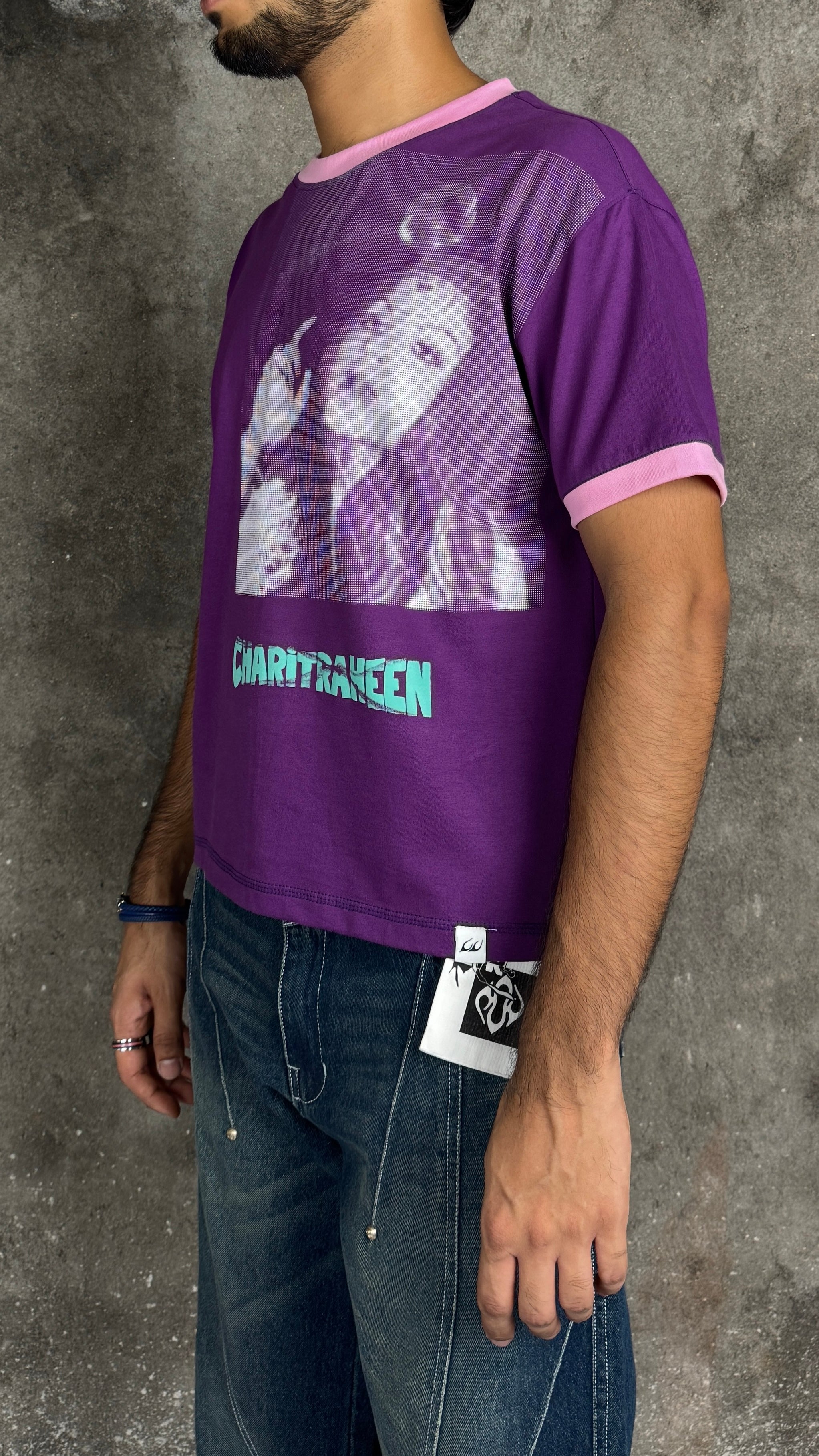 Charitraheen Baby Tee- Purple