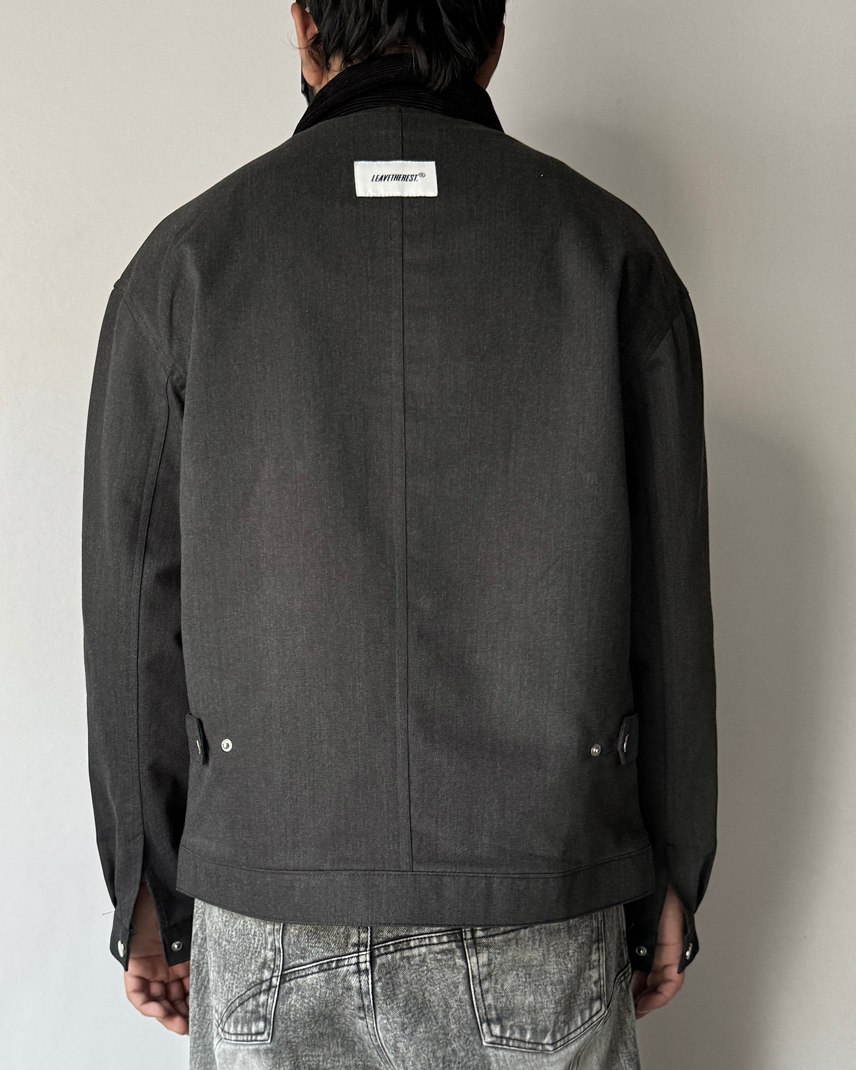 Lil denim jean jacket.(grey slub)+ Black Pockets - MTM