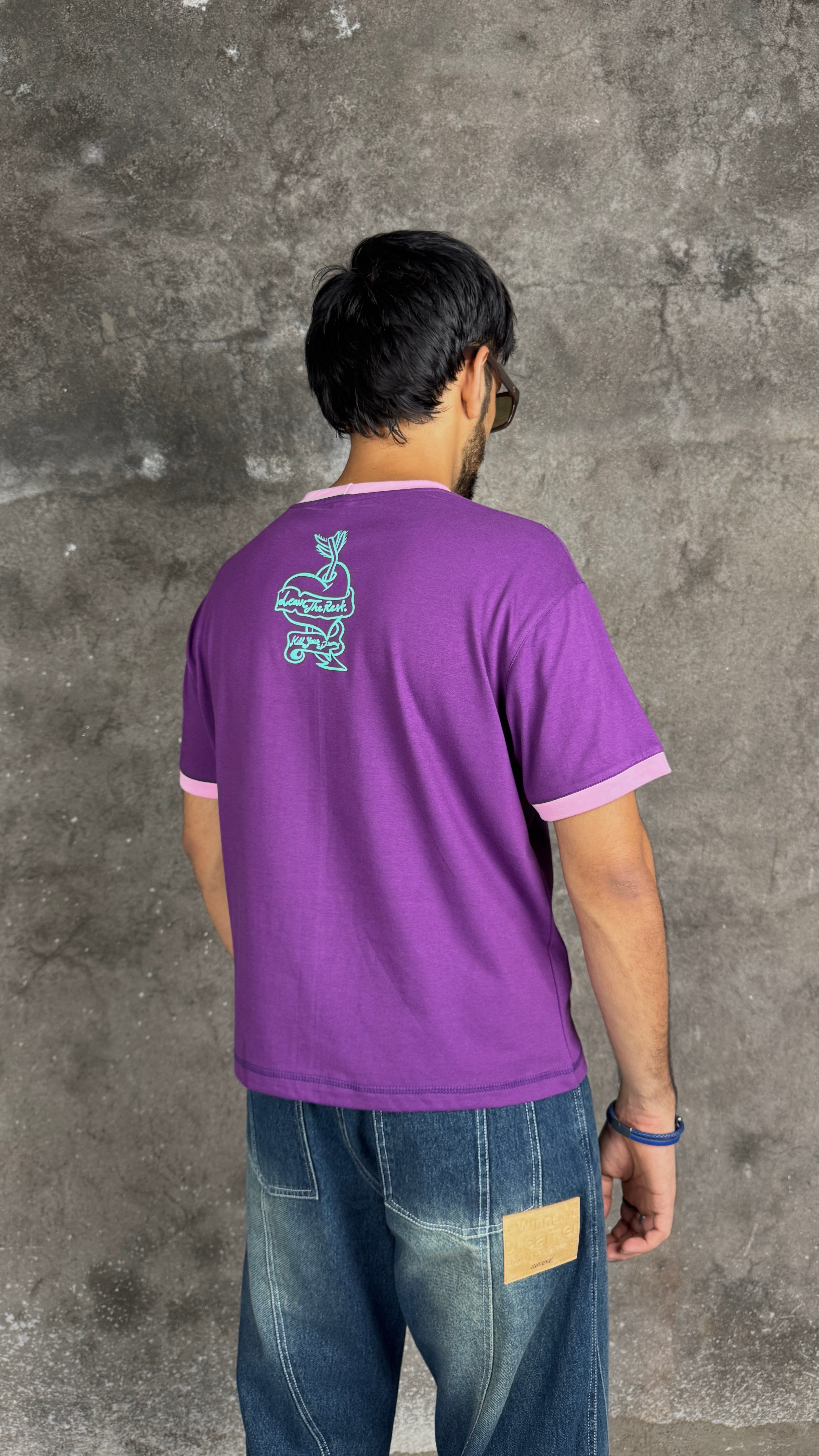 Charitraheen Baby Tee- Purple