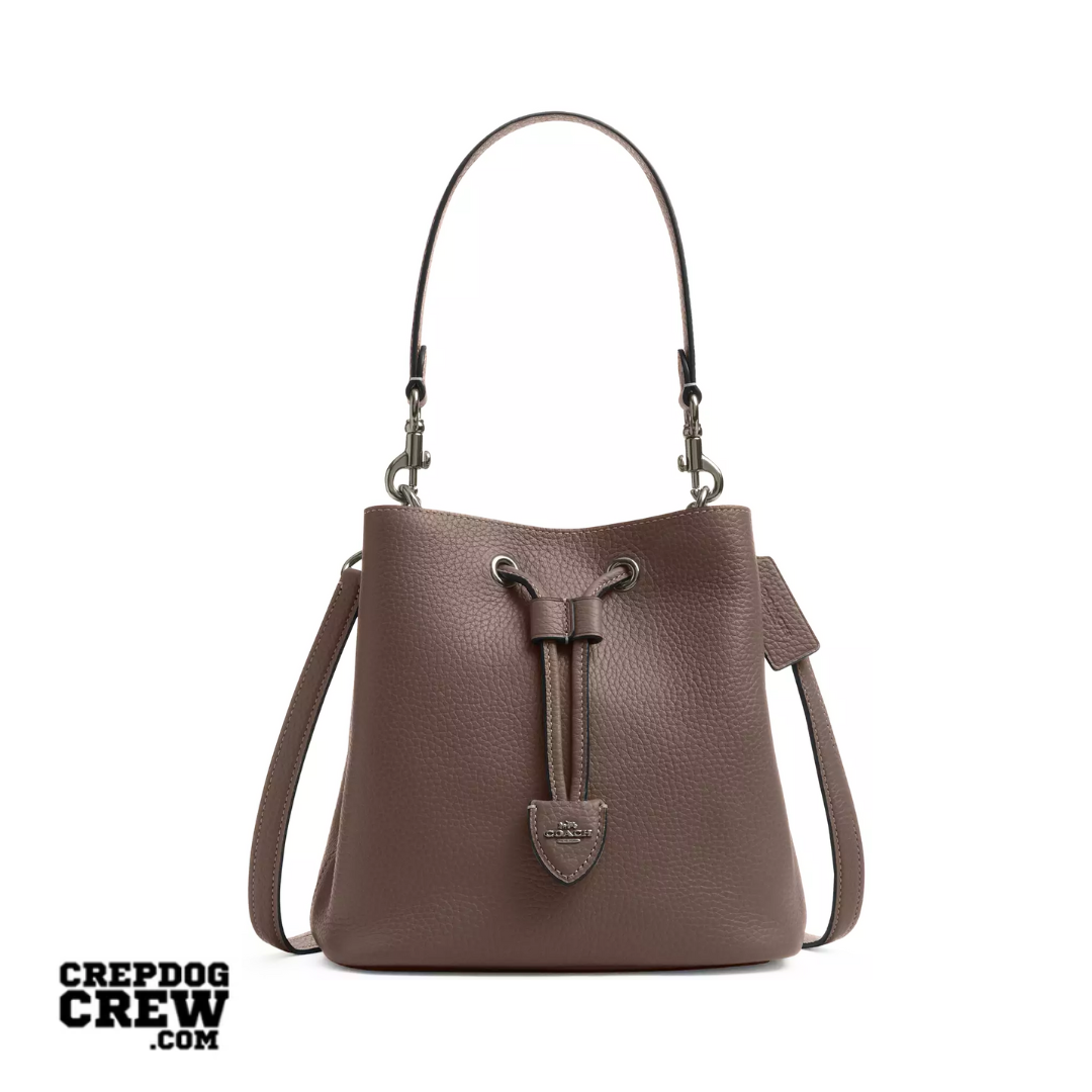Coach Rowan Bucket Bag pebbled leather Gunmetal Dark Stone