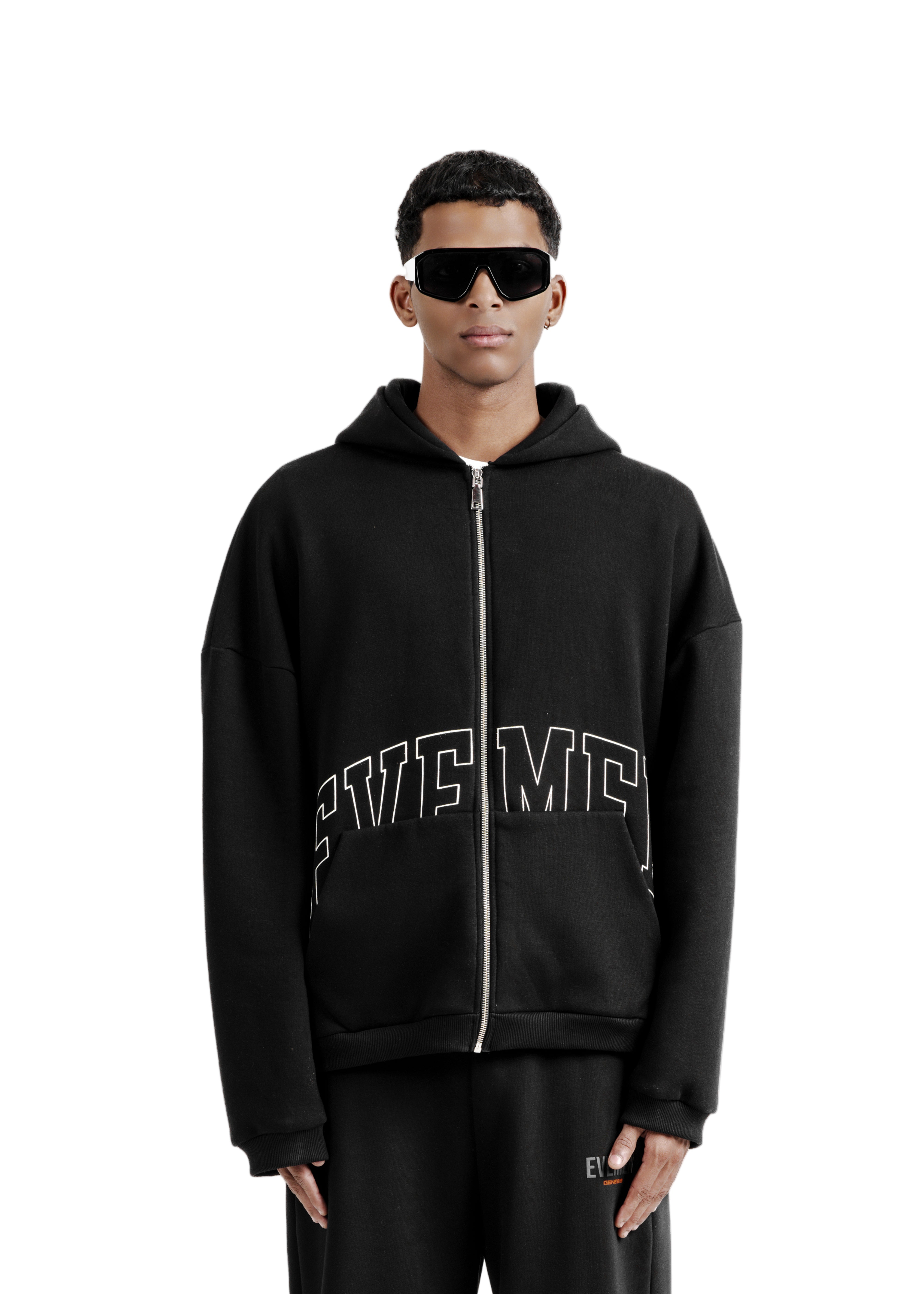 genesis boxy zip through hoodie