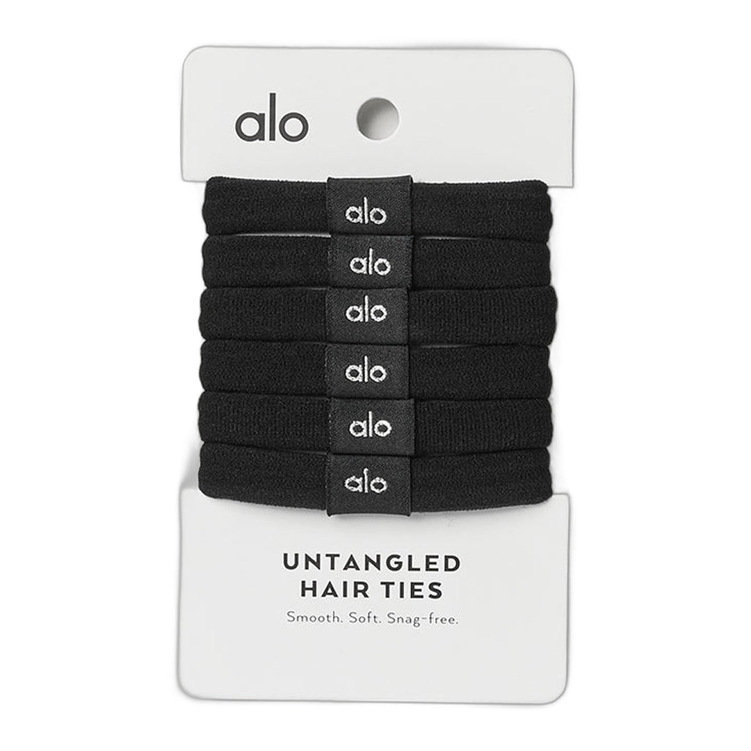 alo Untangled Hair Tie 6-Pack - Black