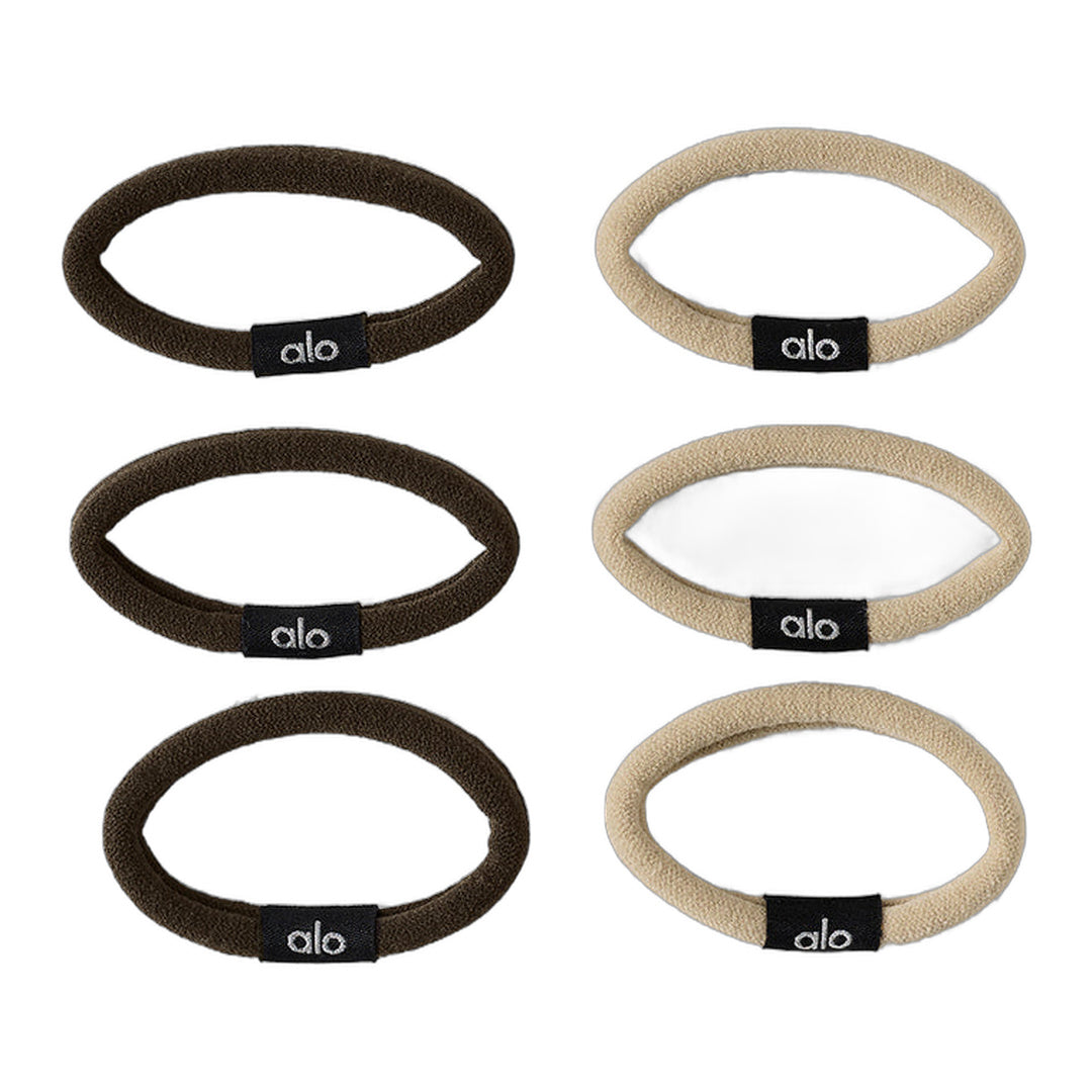 alo Untangled Hair Tie (6-Pack) - Beige/Espresso