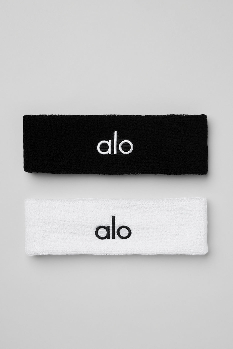 alo Glow Sweatband (2-Pack) - Black/White